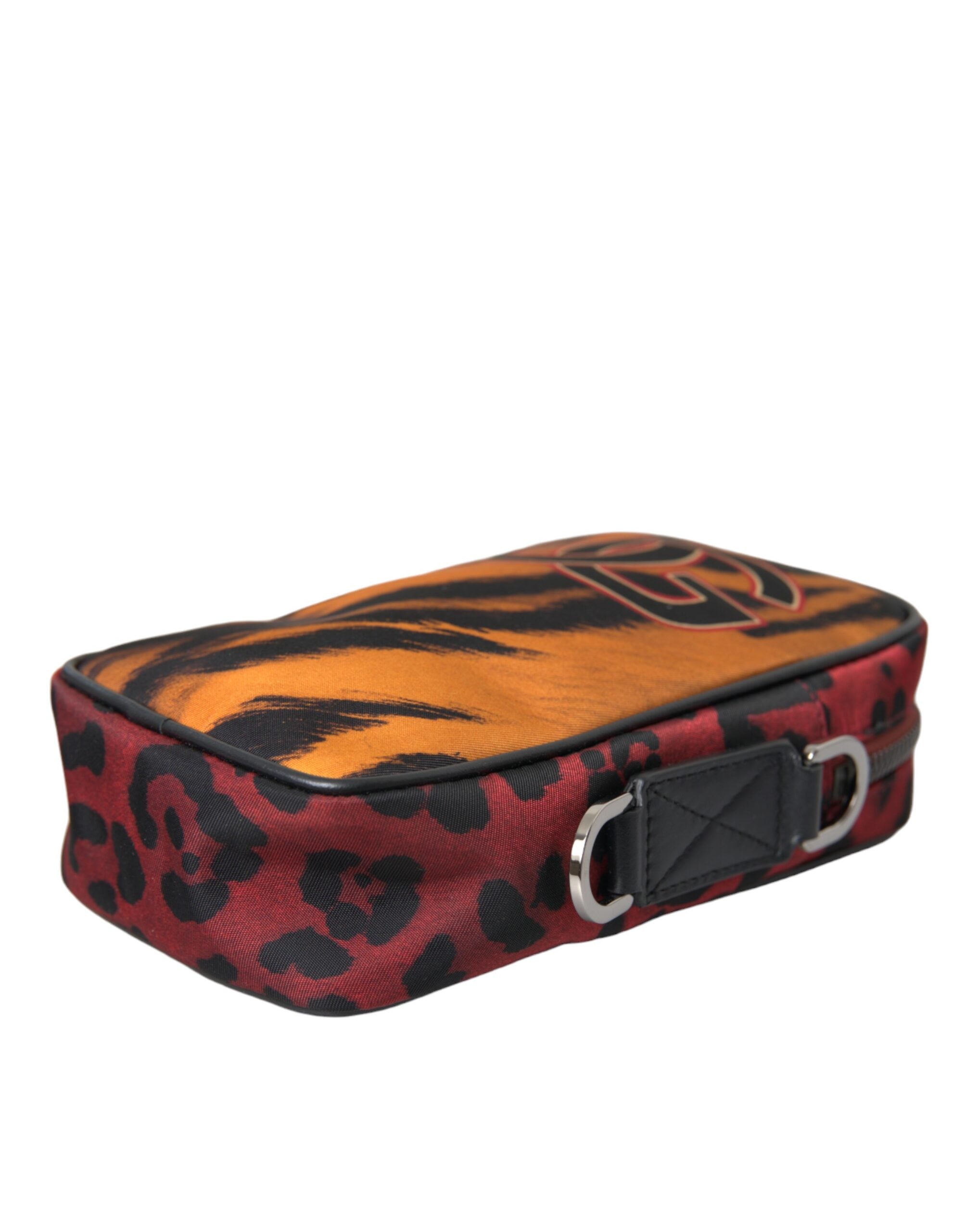 Dolce &amp; Gabbana – Mehrfarbige Umhängetasche aus Nylon mit Tigerprint und Logo