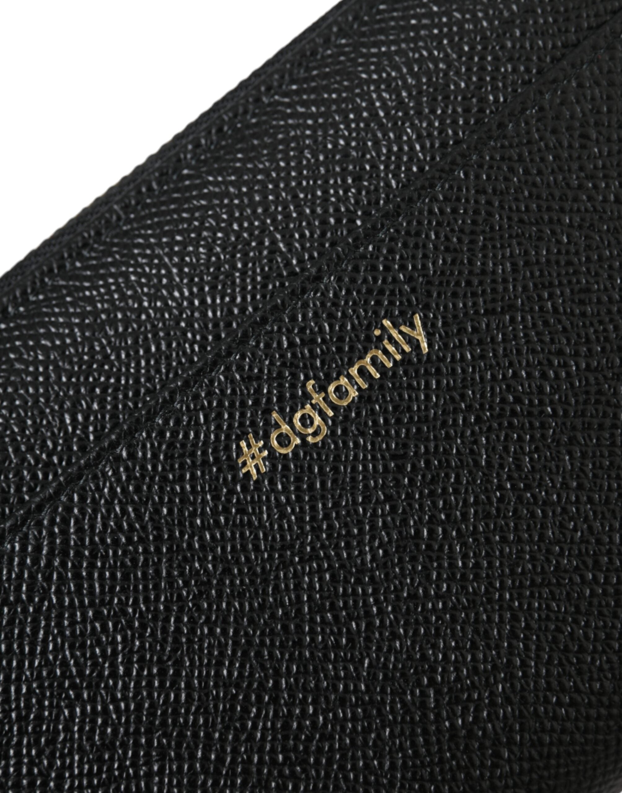 Dolce &amp; Gabbana Schwarz Blau Leder #DGFAMILY Reißverschluss Continental Herren Geldbörse