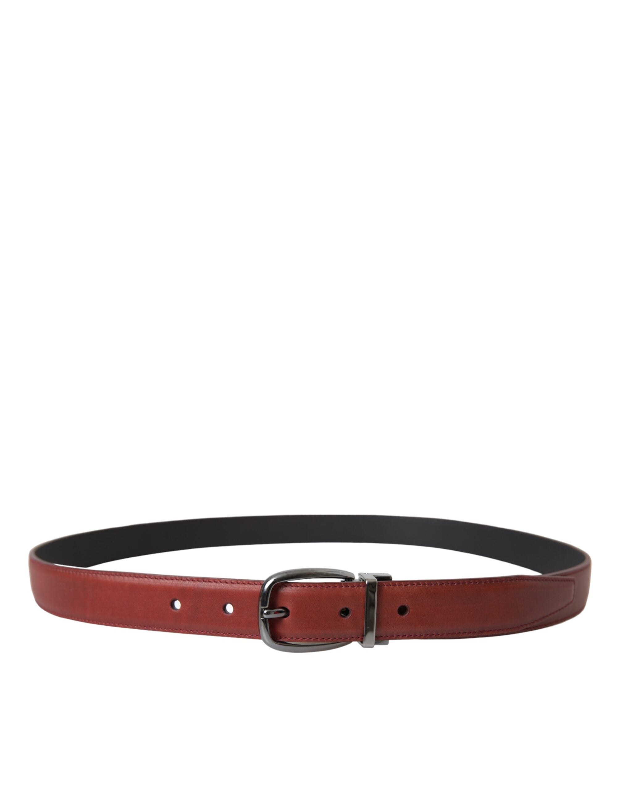 Dolce &amp; Gabbana Herrengürtel aus braunem Leder mit silberner Metallschnalle