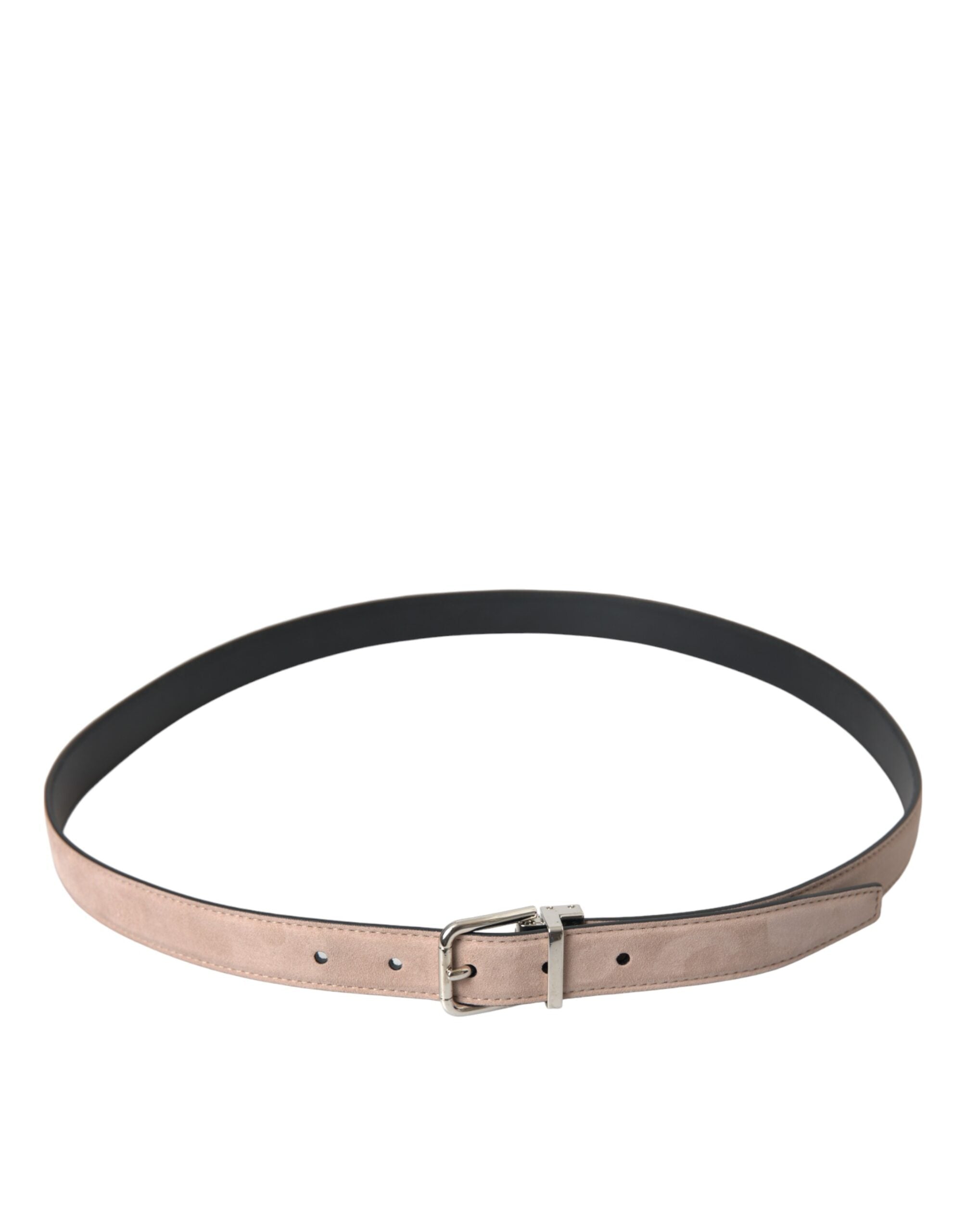 Dolce &amp; Gabbana Herrengürtel aus Wildleder in Beige mit silberner Schnalle