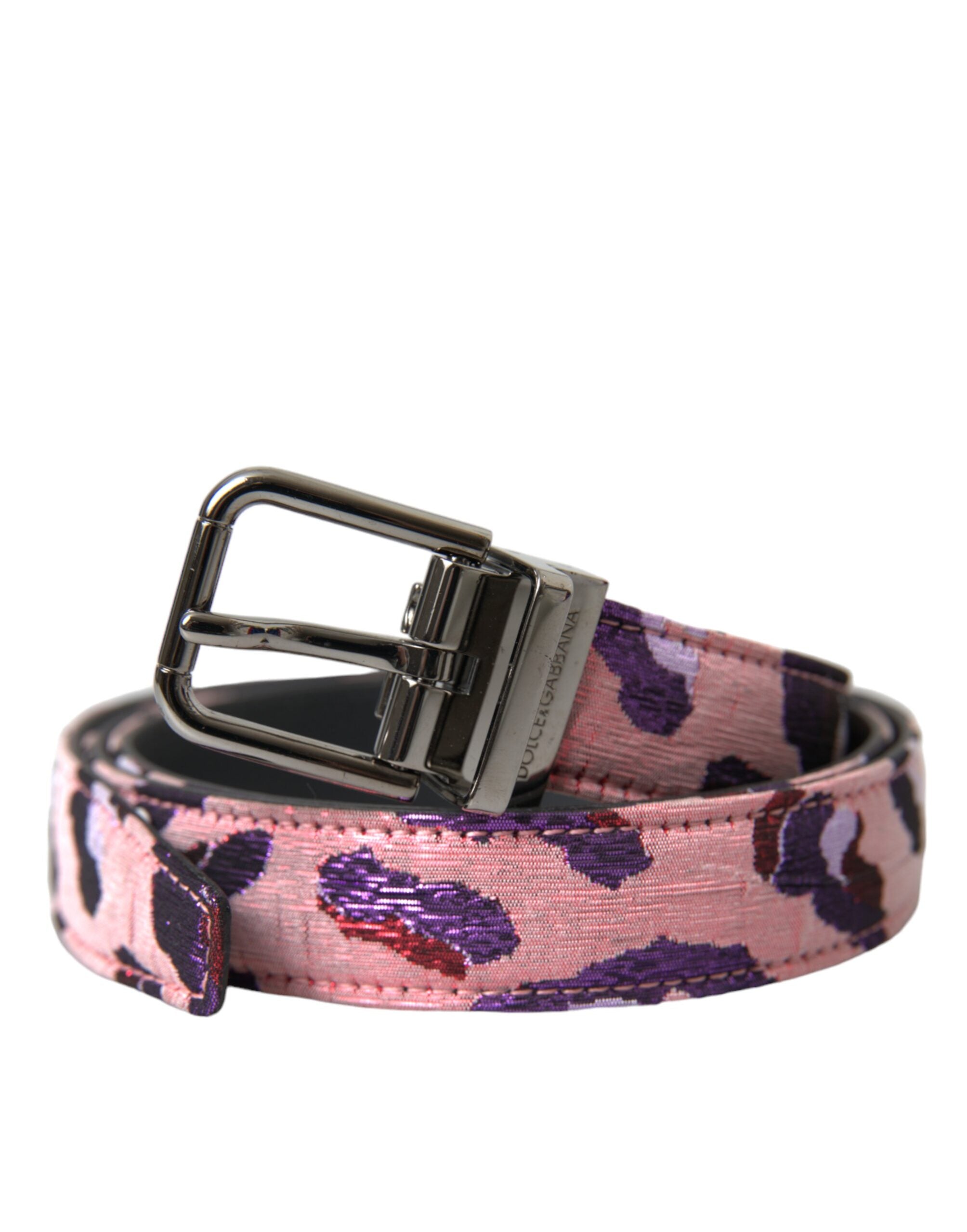 Dolce &amp; Gabbana – Mehrfarbiger Gürtel aus Jacquard-Leder mit Metallschnalle