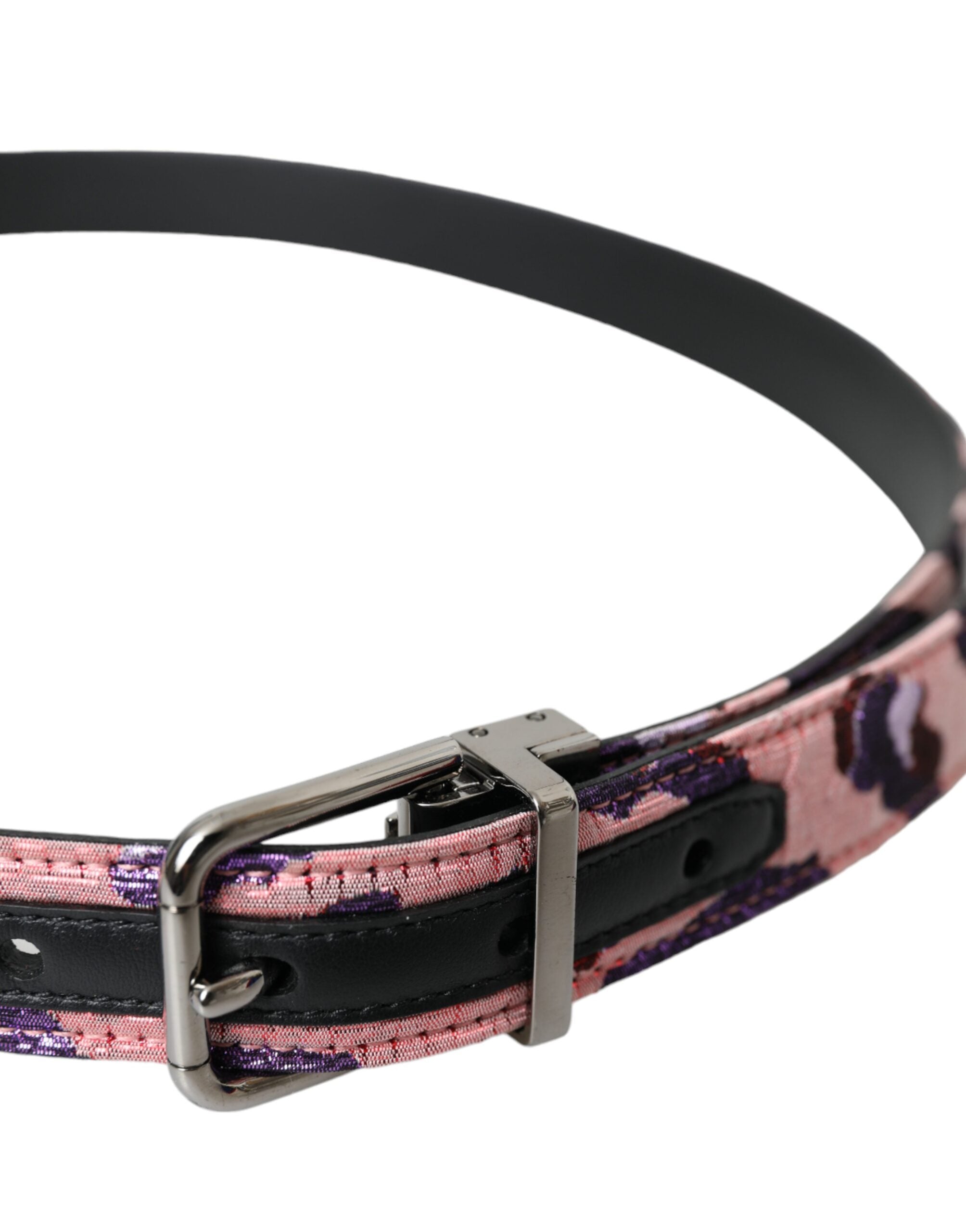 Dolce &amp; Gabbana – Mehrfarbiger Gürtel aus Jacquard-Leder mit Metallschnalle