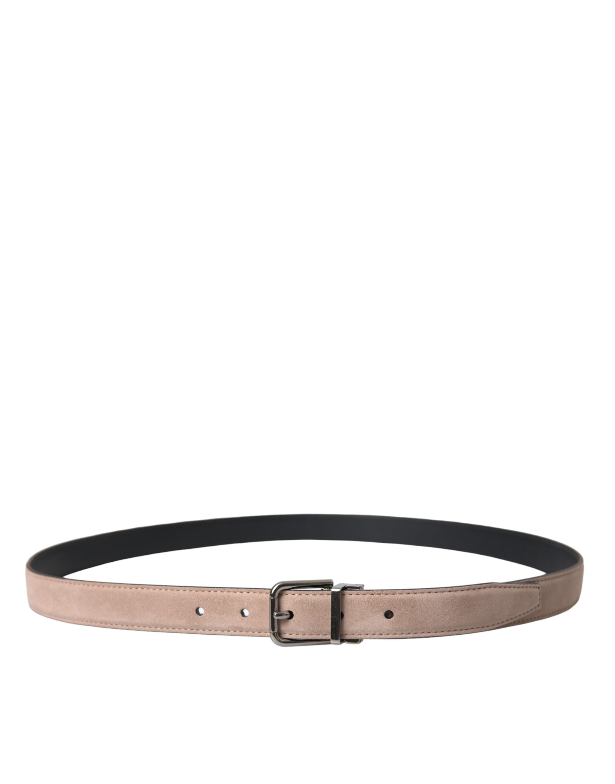 Dolce &amp; Gabbana Herrengürtel aus Wildleder in Beige mit silberner Schnalle