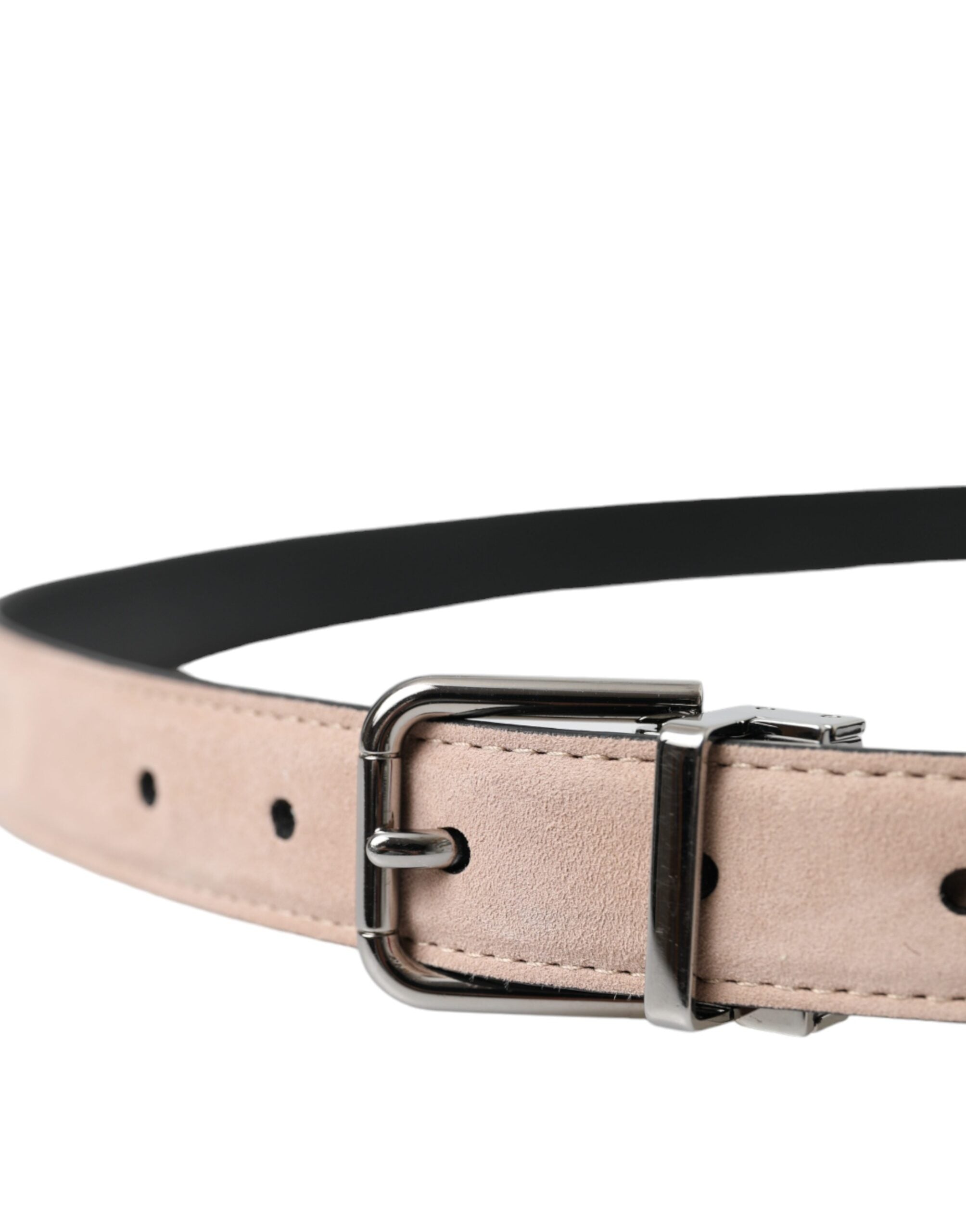 Dolce &amp; Gabbana Herrengürtel aus Wildleder in Beige mit silberner Schnalle