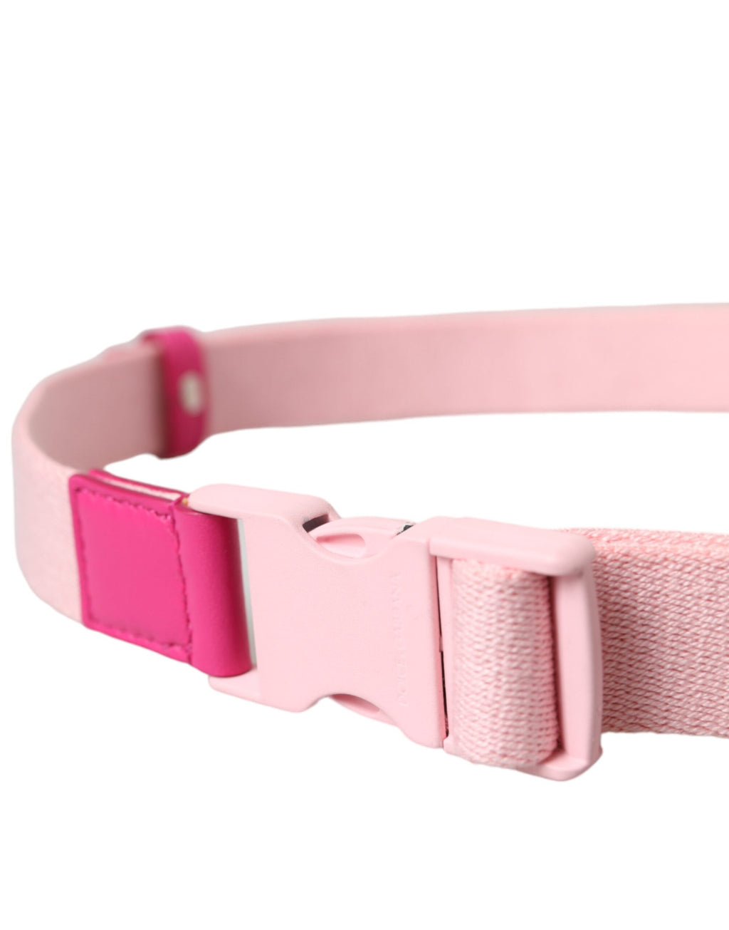 Dolce &amp; Gabbana Rosa Canvas Stretch Kunststoffschnalle Damengürtel