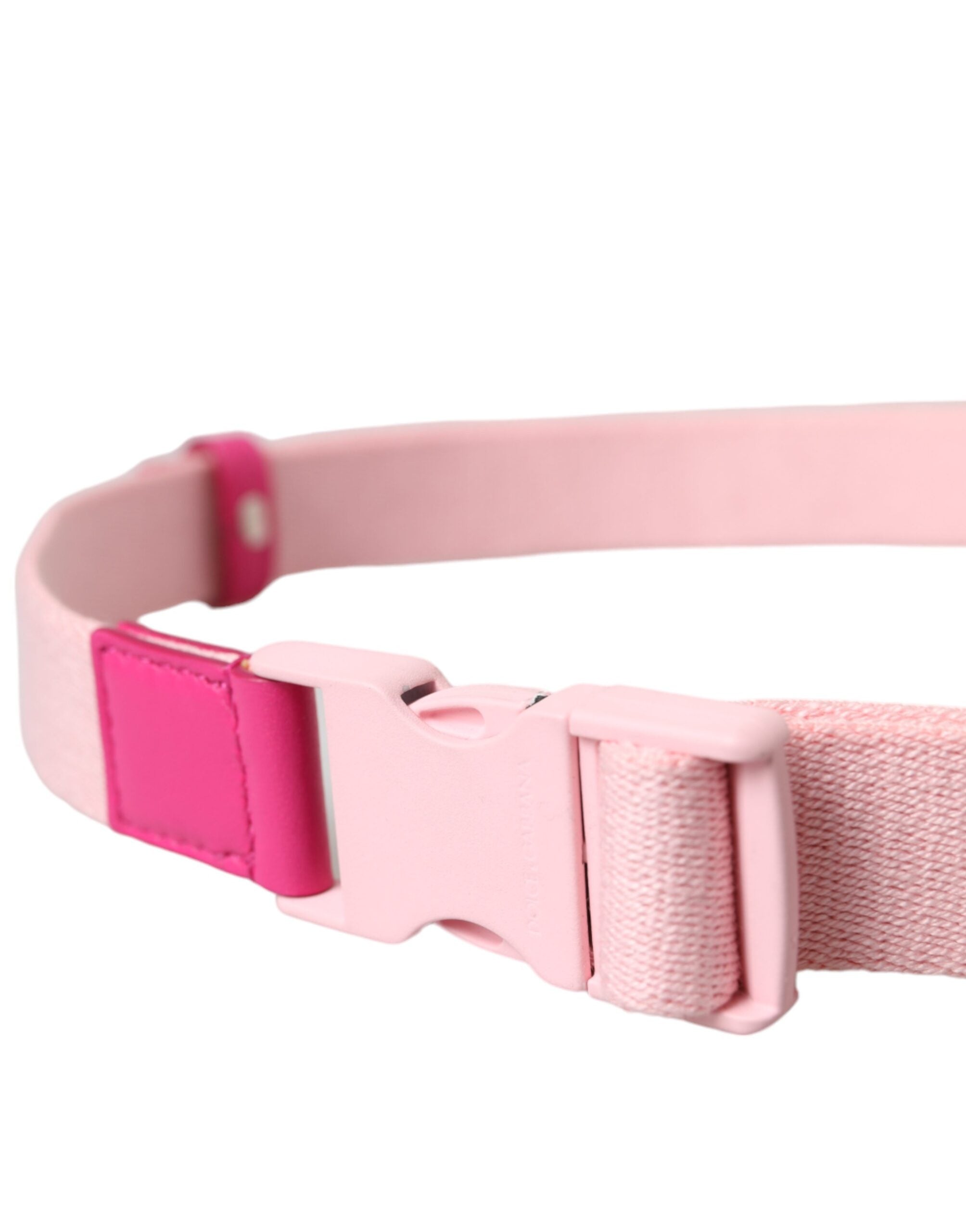 Dolce &amp; Gabbana Rosa Canvas Stretch Kunststoffschnalle Damengürtel