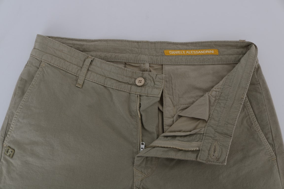 Daniele Alessandrini Beige Baumwoll-Stretch-Slim-Fit-Chinohose