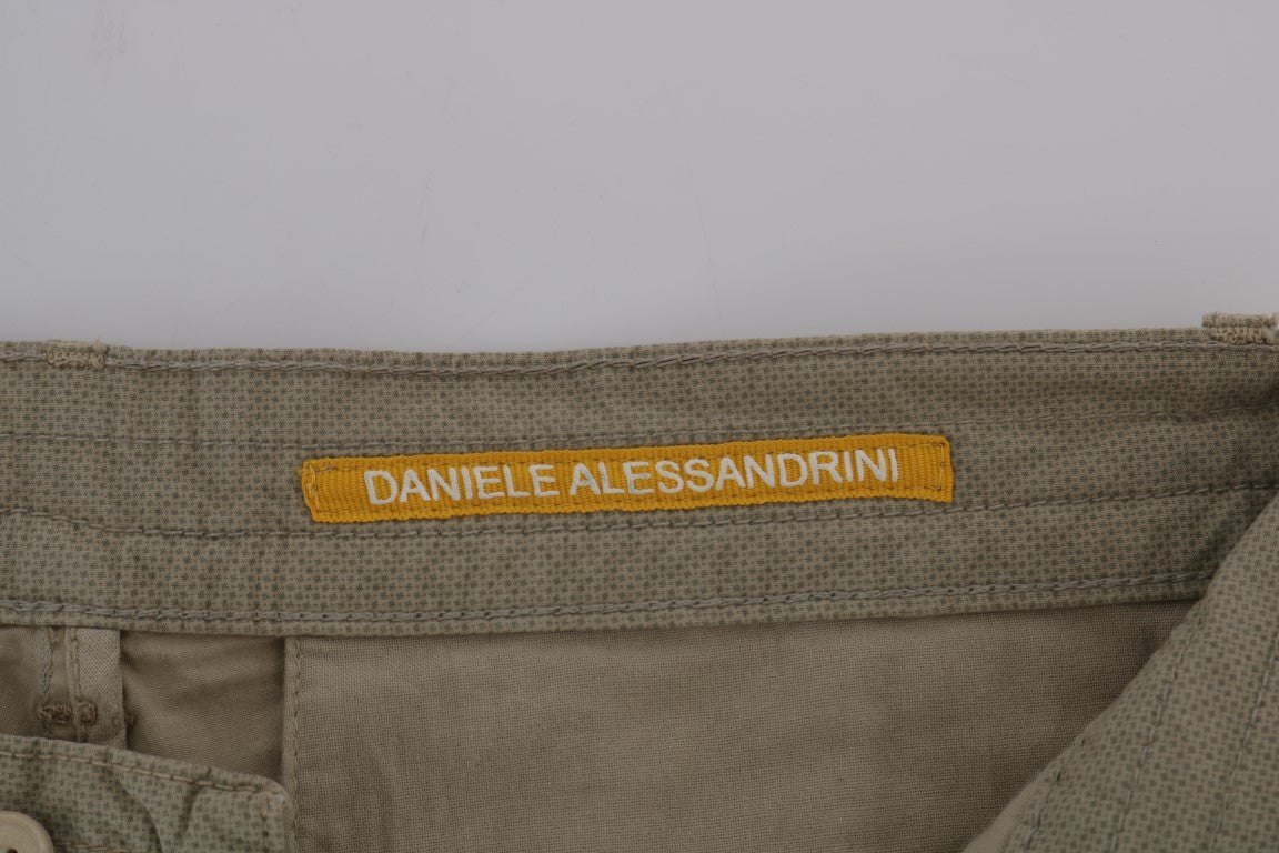 Daniele Alessandrini Beige Baumwoll-Stretch-Slim-Fit-Chinohose