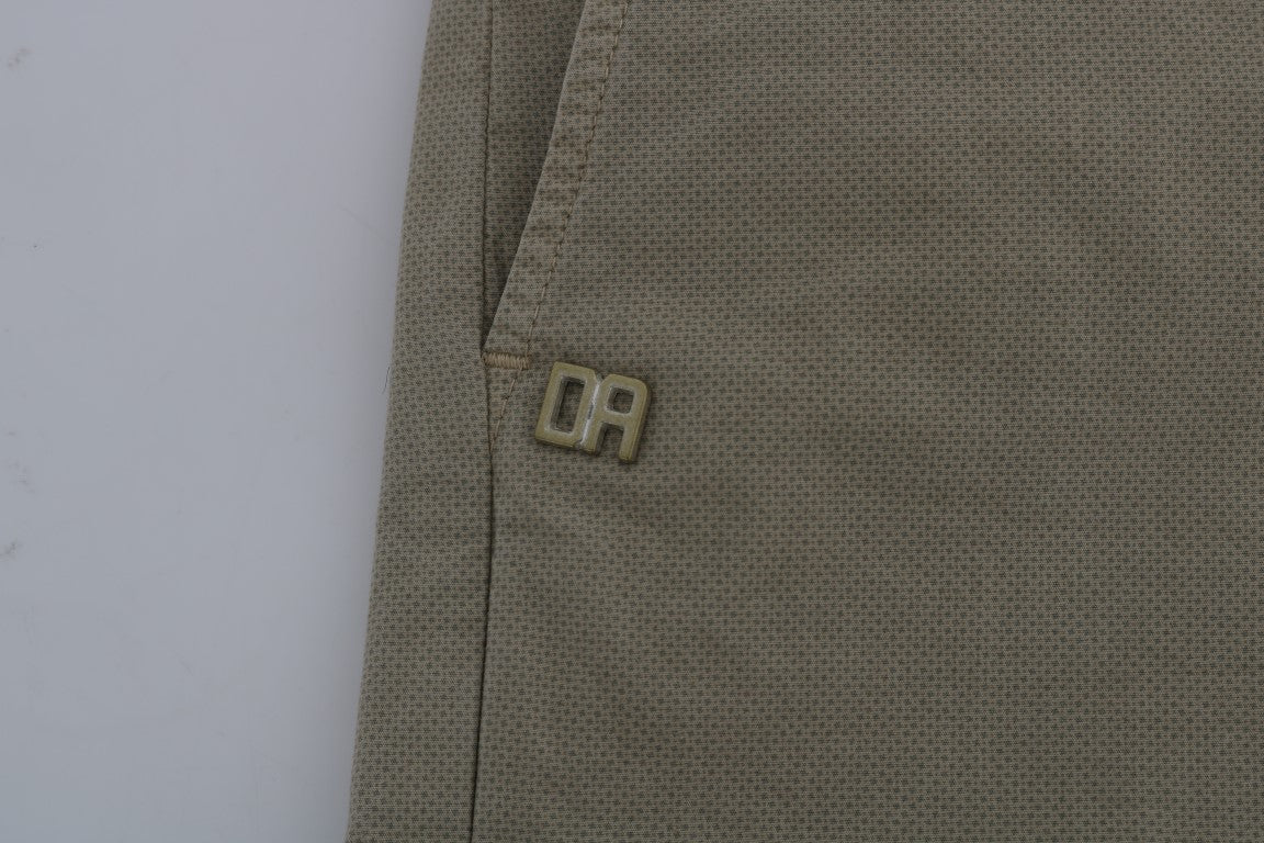 Daniele Alessandrini Beige Baumwoll-Stretch-Slim-Fit-Chinohose