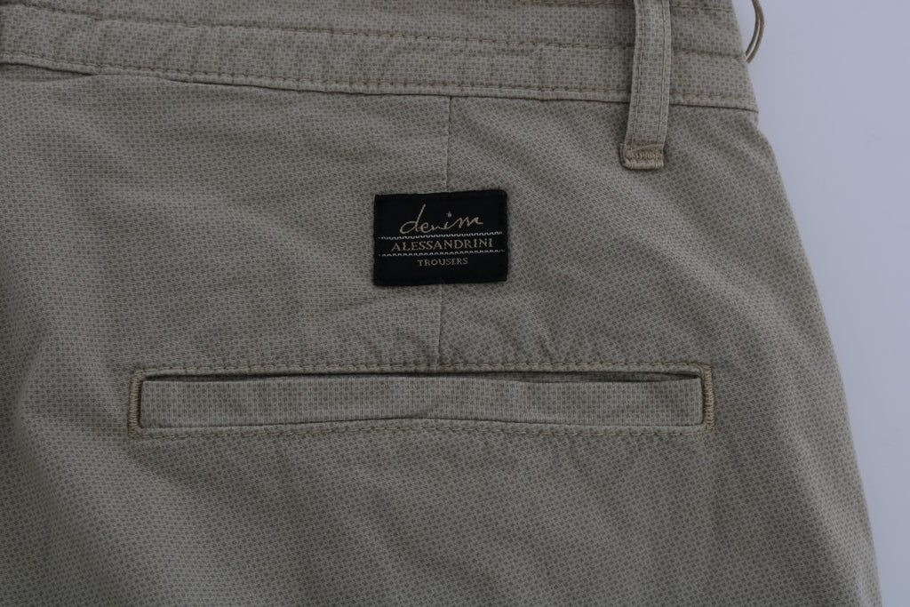 Daniele Alessandrini Beige Baumwoll-Stretch-Slim-Fit-Chinohose