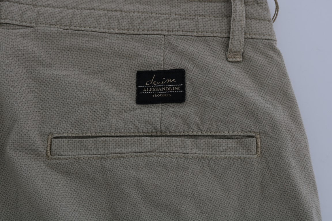 Daniele Alessandrini Beige Baumwoll-Stretch-Slim-Fit-Chinohose