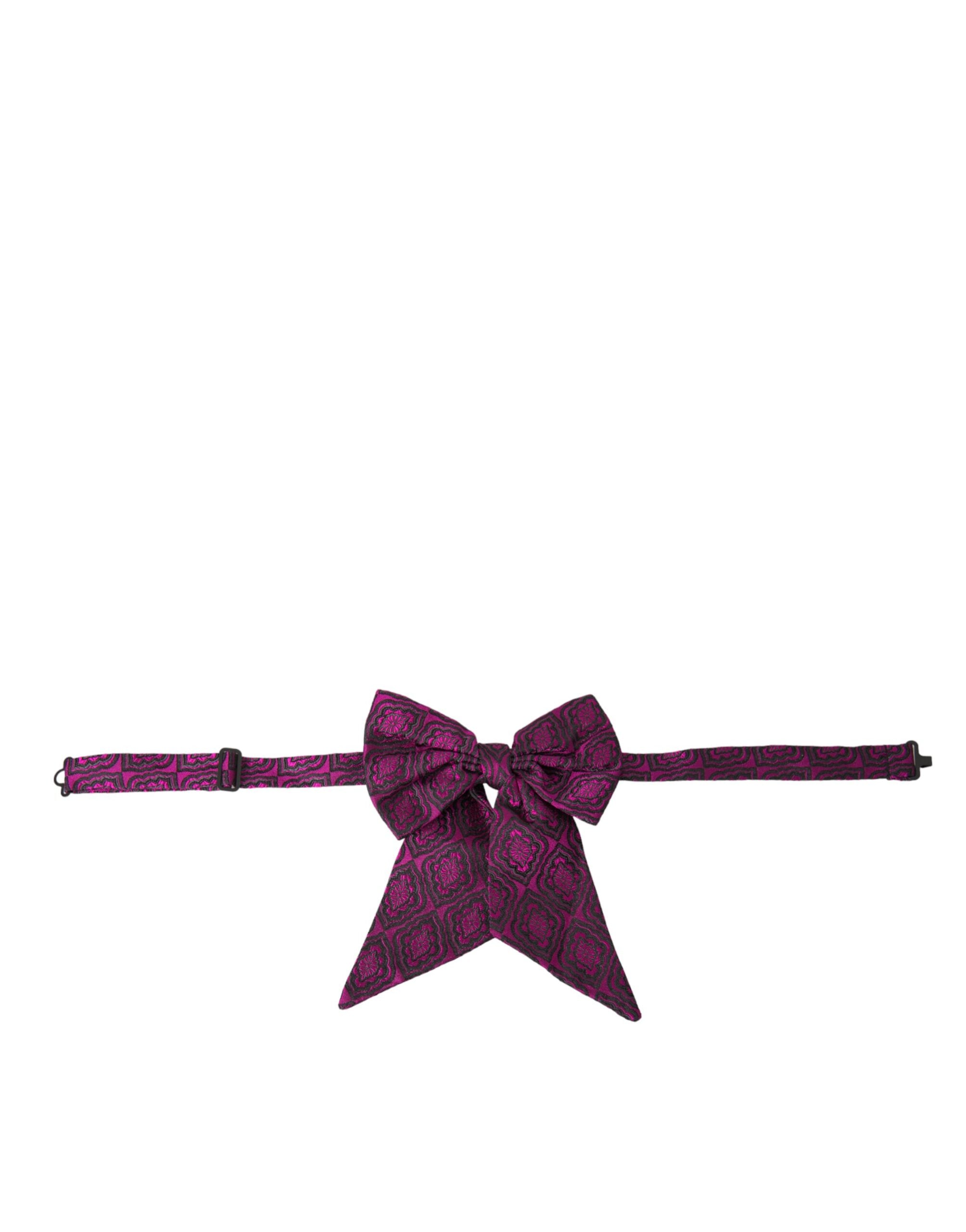 Dolce &amp; Gabbana Herrenfliege aus Seide mit violettem Band und verstellbarem Hals