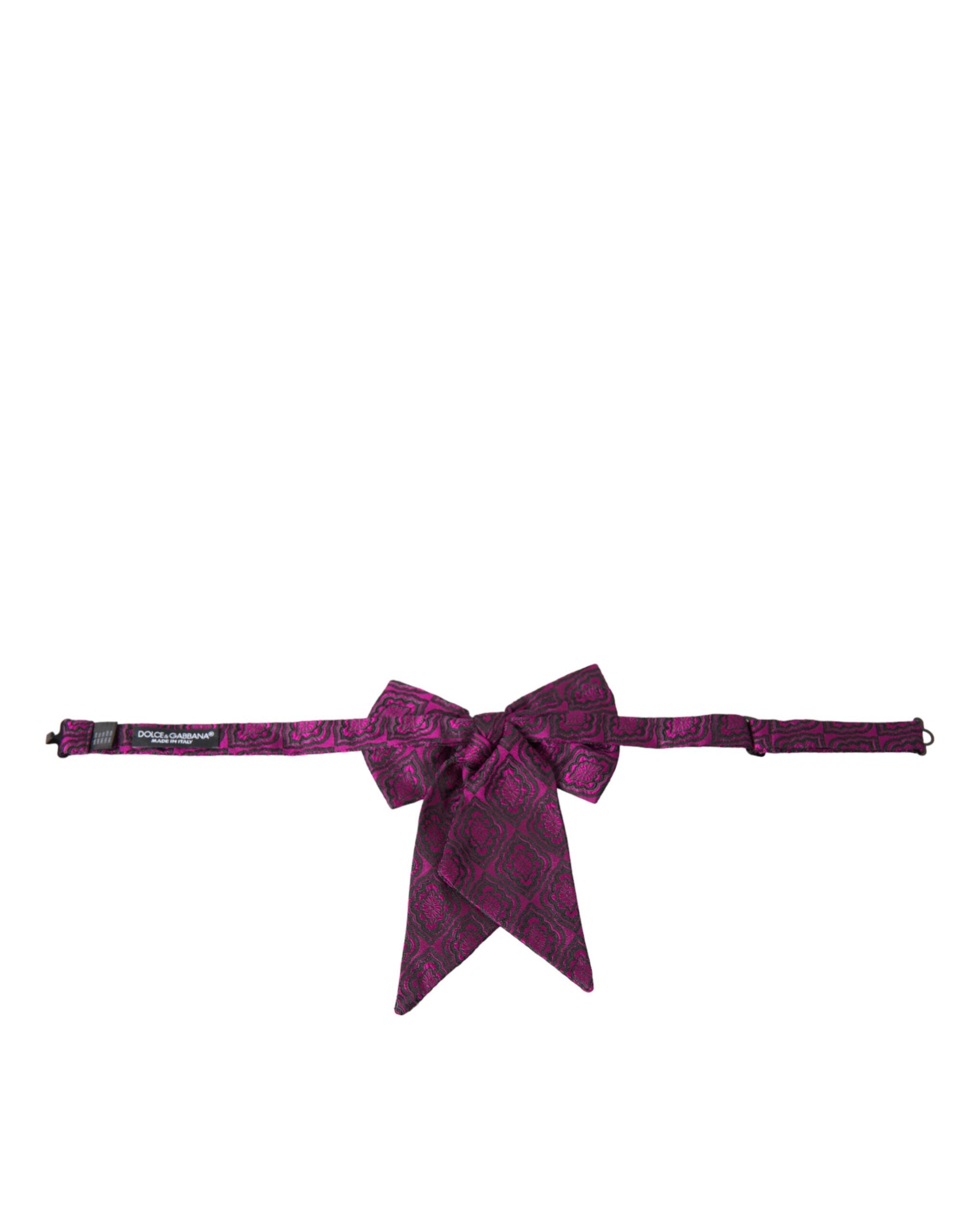 Dolce &amp; Gabbana Herrenfliege aus Seide mit violettem Band und verstellbarem Hals