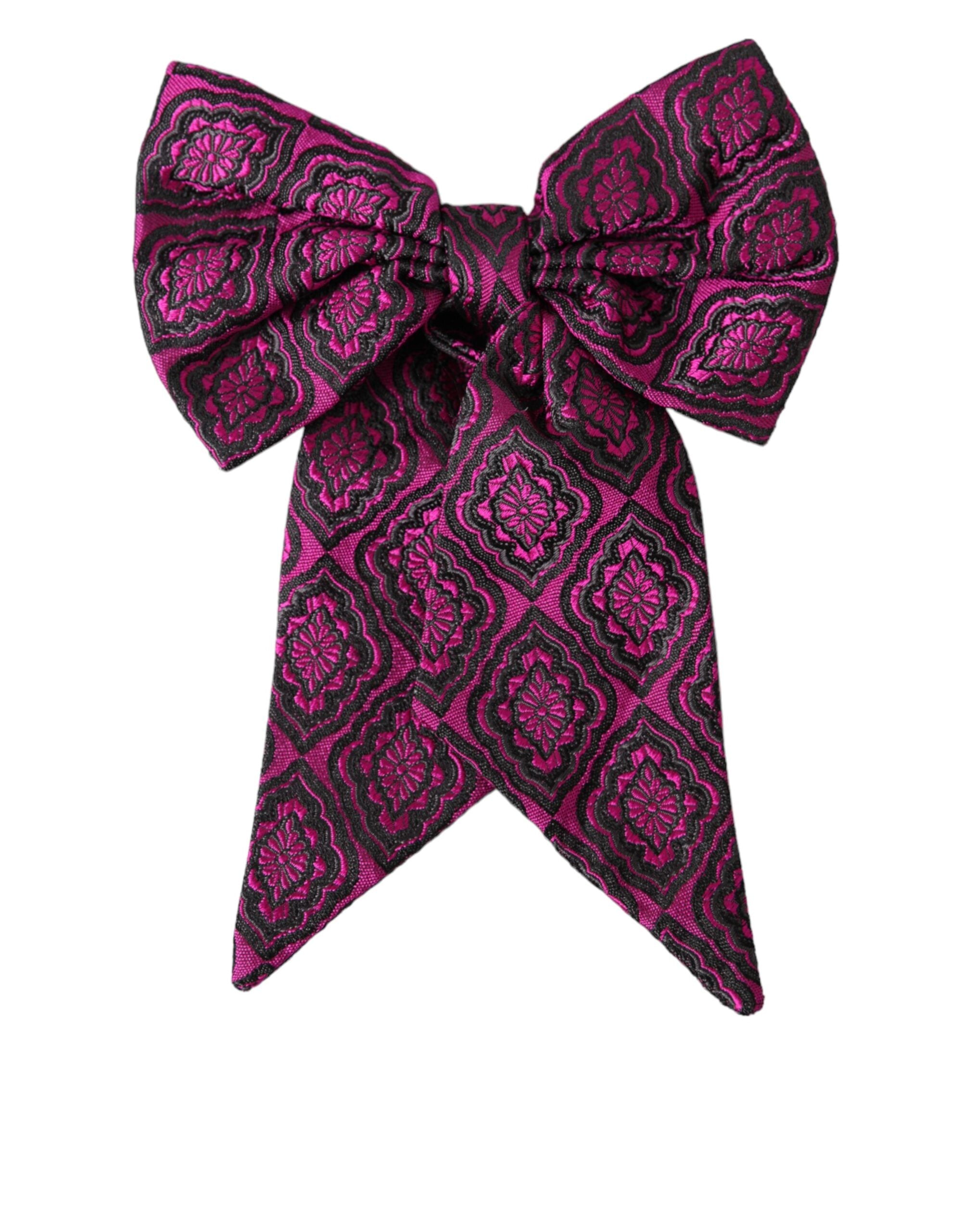 Dolce &amp; Gabbana Herrenfliege aus Seide mit violettem Band und verstellbarem Hals
