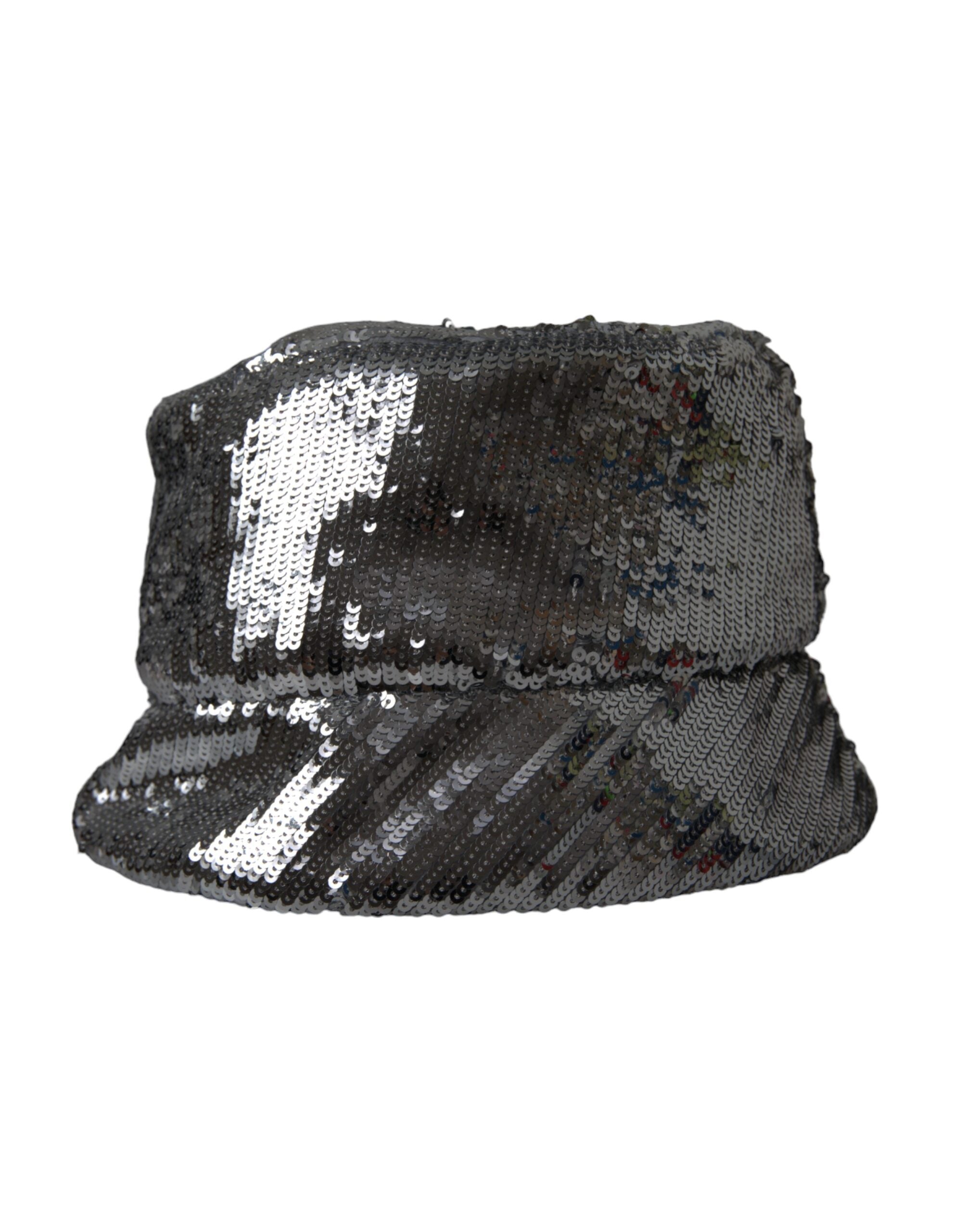 Dolce &amp; Gabbana – Silberner Nylon-Bucket-Hut mit Pailletten für Herren