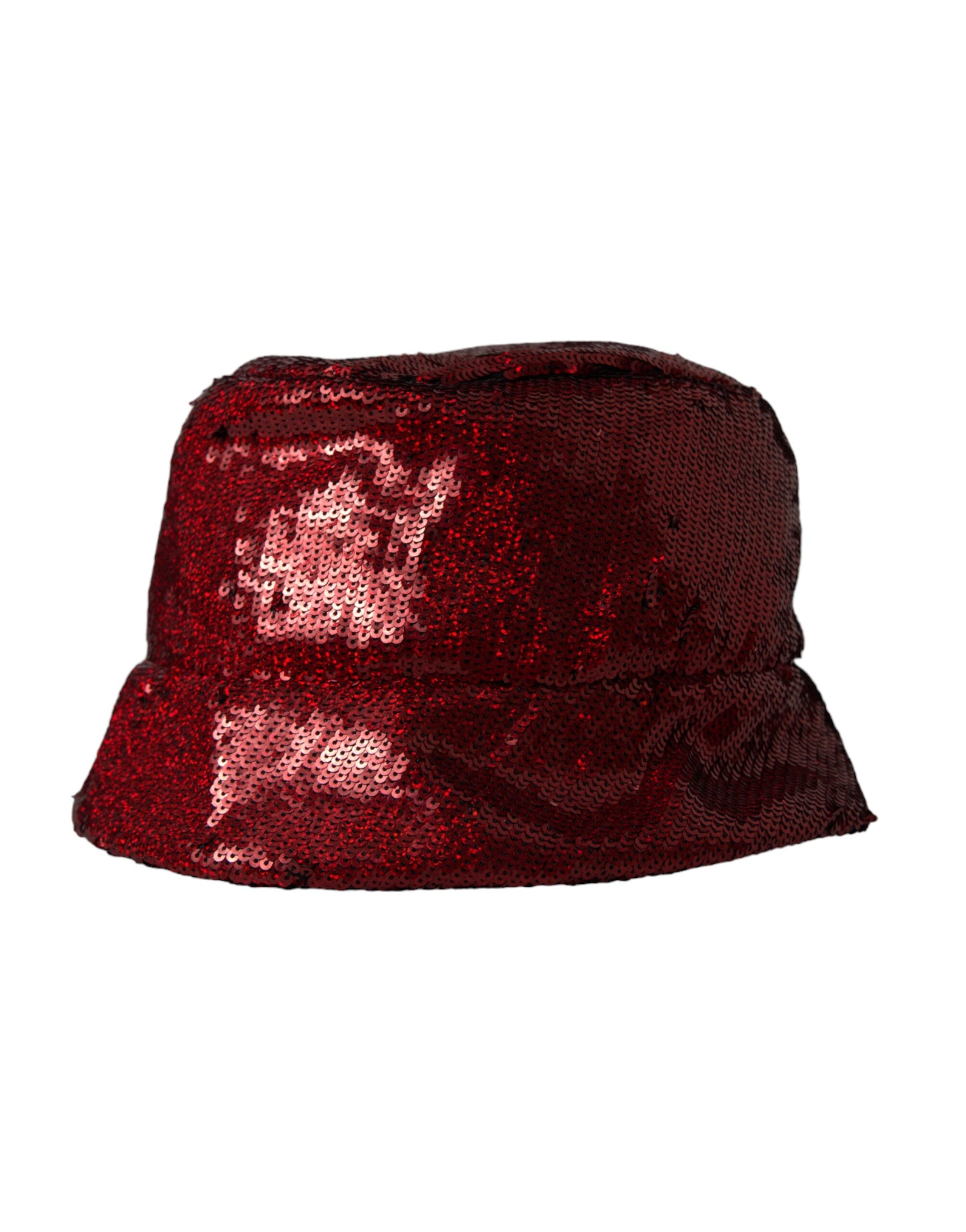 Dolce &amp; Gabbana – Roter Nylon-Bucket-Hut mit Pailletten für Herren