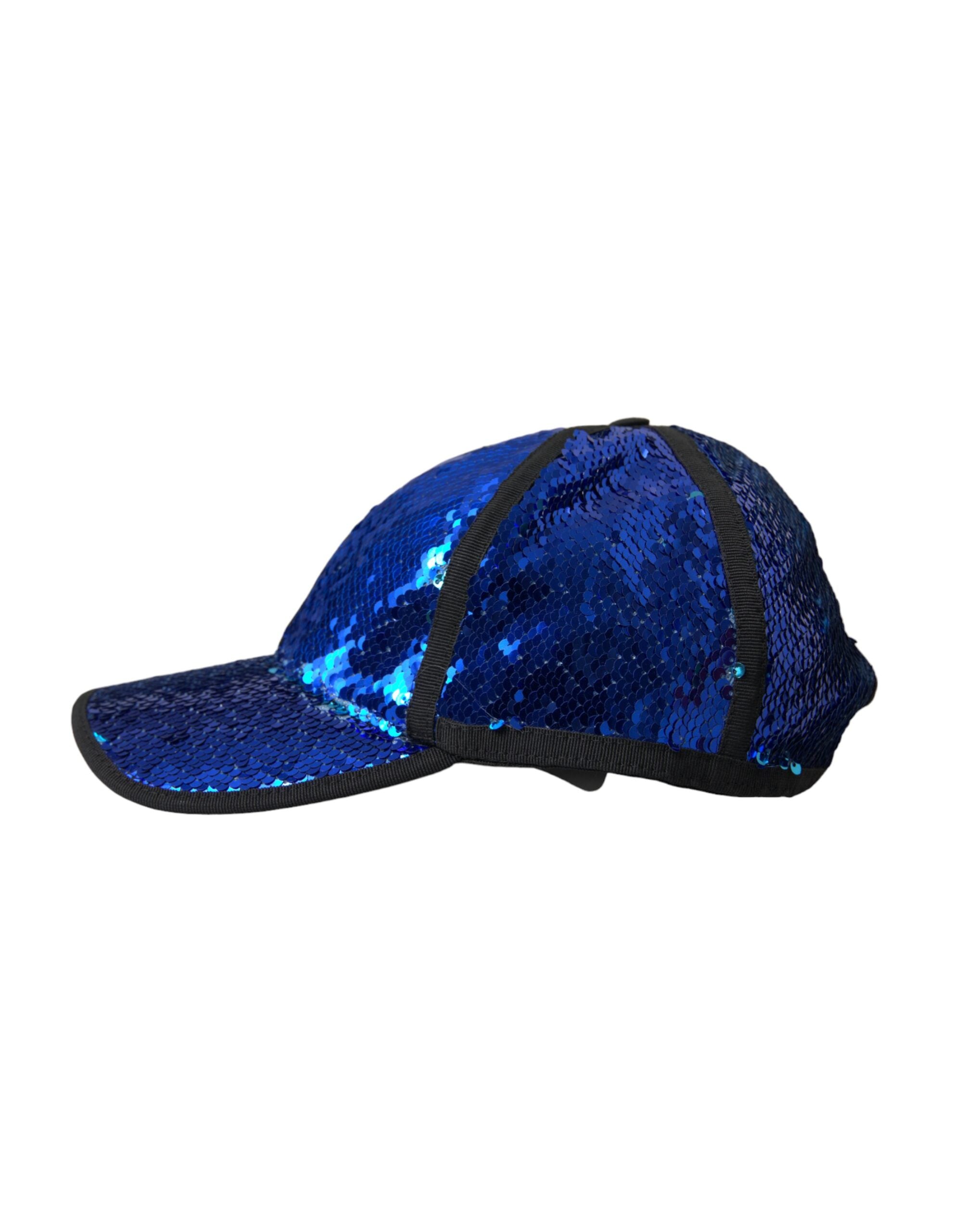 Dolce &amp; Gabbana Royalblaue Baseballmütze mit Pailletten für Herren