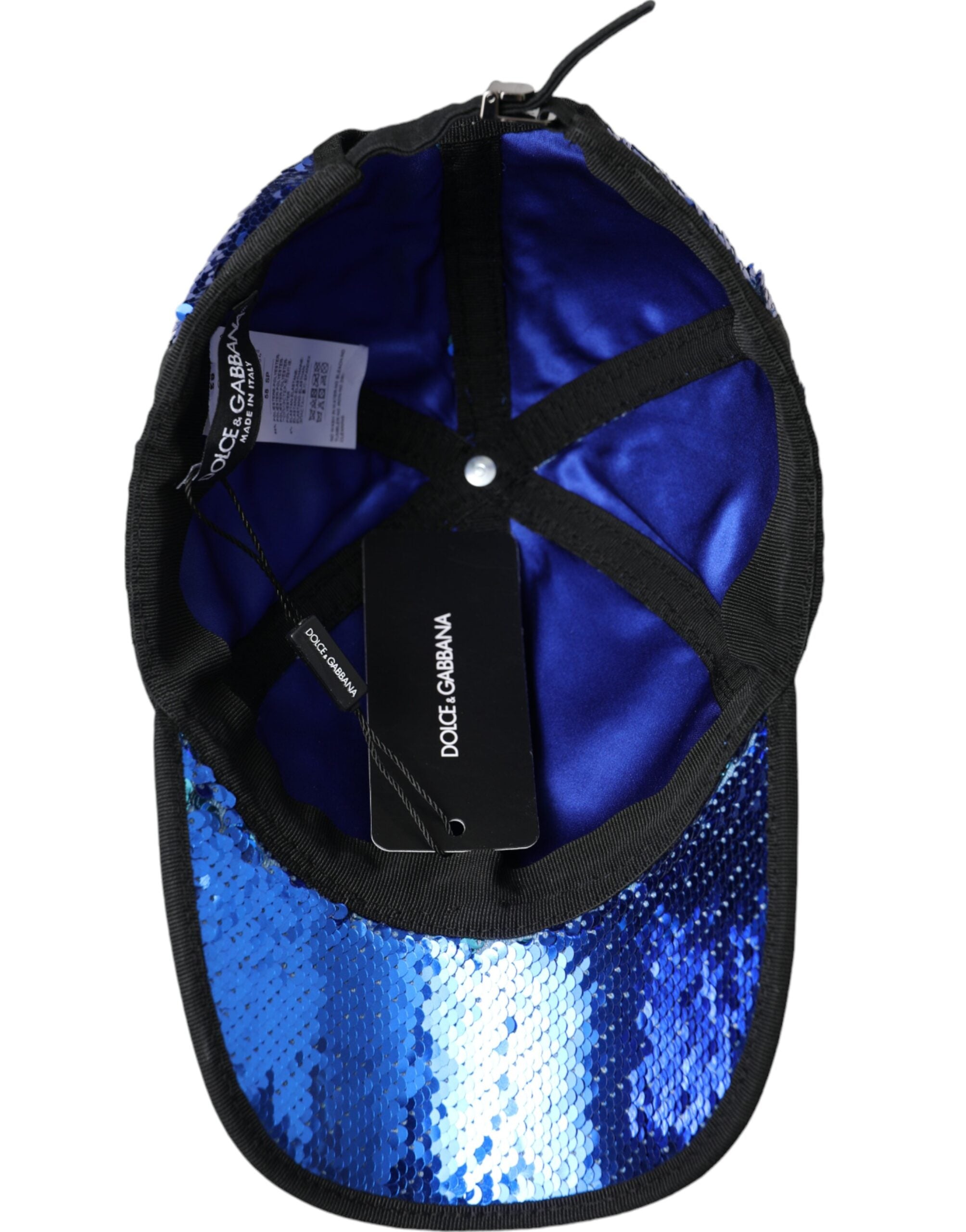 Dolce &amp; Gabbana Royalblaue Baseballmütze mit Pailletten für Herren
