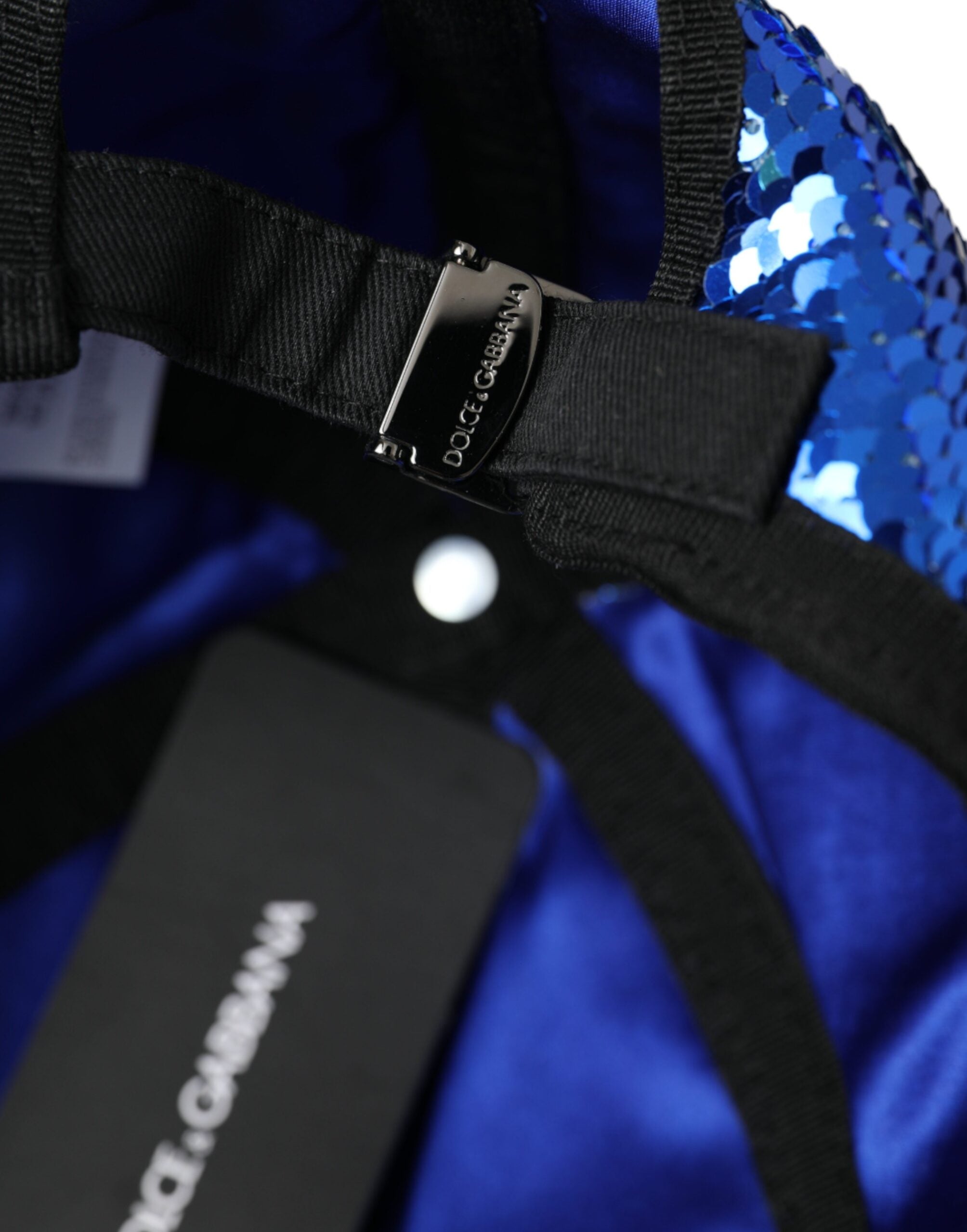 Dolce &amp; Gabbana Royalblaue Baseballmütze mit Pailletten für Herren