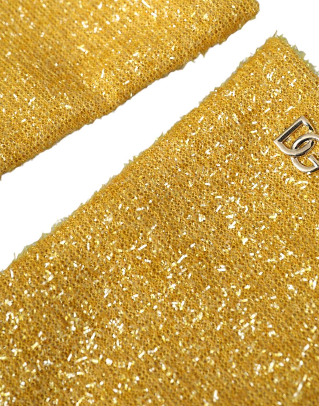 Dolce &amp; Gabbana – Goldene Lurex-Fantasia-Handschuhe in Mittellänge