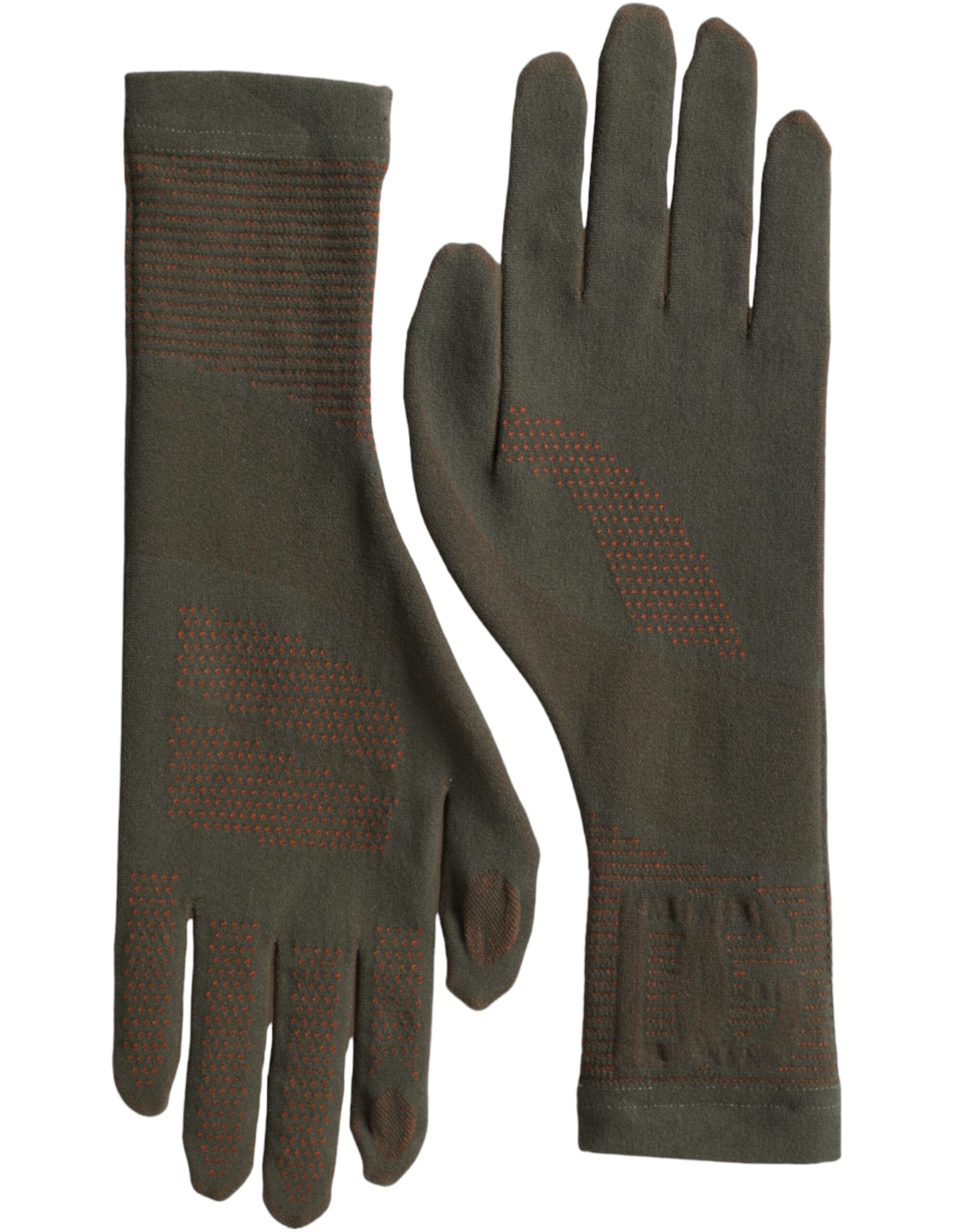 Dolce &amp; Gabbana – Handgelenklange Handschuhe aus Stretch-Baumwolle in Braun