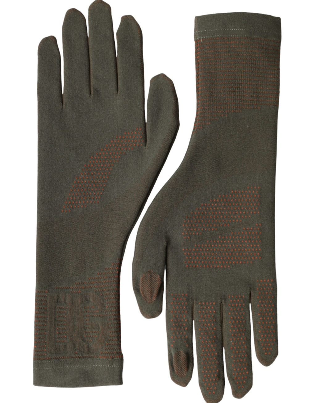 Dolce &amp; Gabbana – Handgelenklange Handschuhe aus Stretch-Baumwolle in Braun