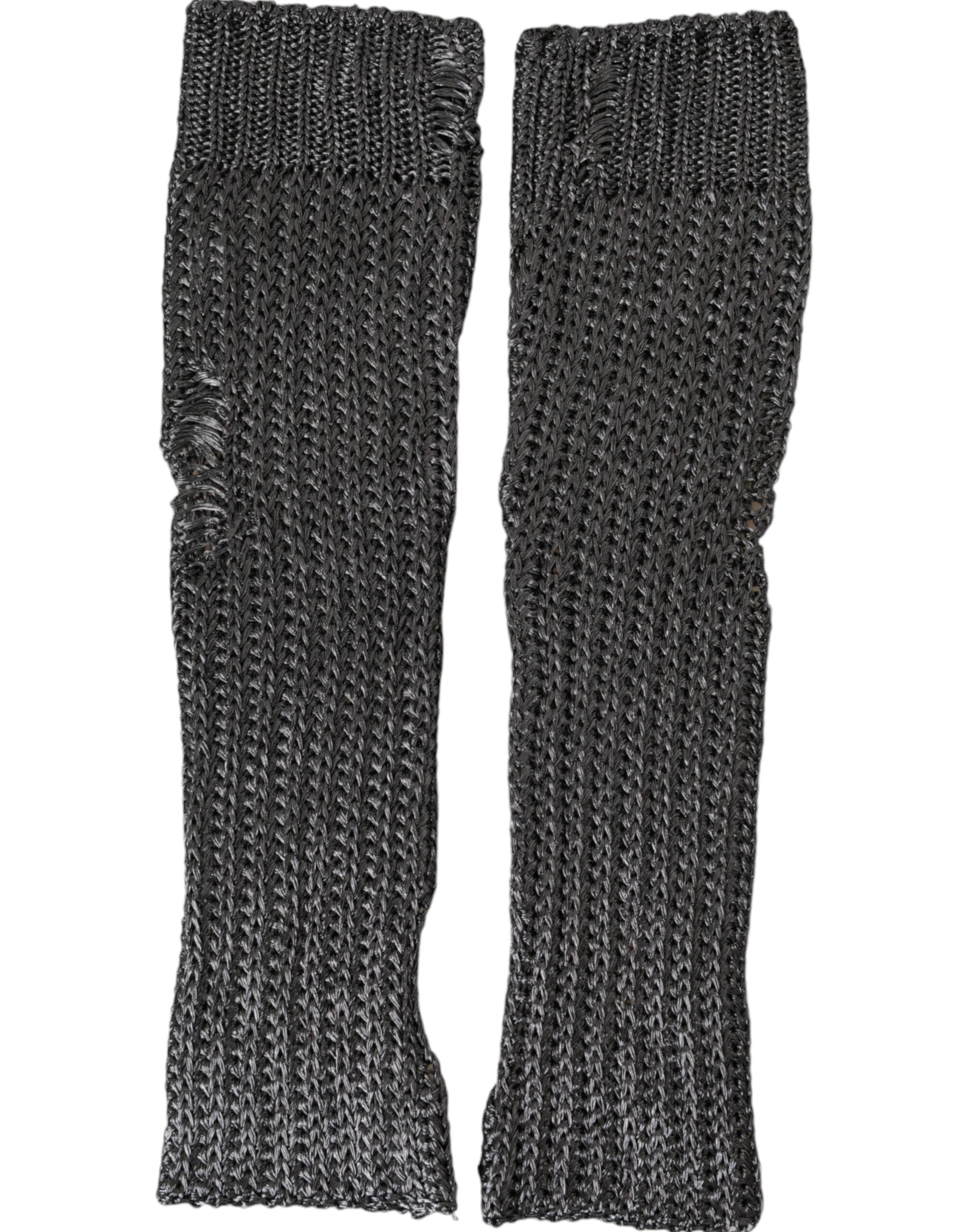 Dolce &amp; Gabbana – Fingerlose Handschuhe aus grauer Viskose