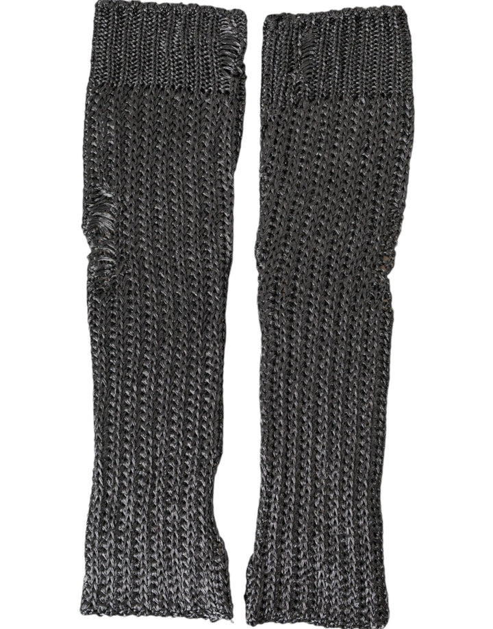 Dolce &amp; Gabbana – Fingerlose Handschuhe aus grauer Viskose
