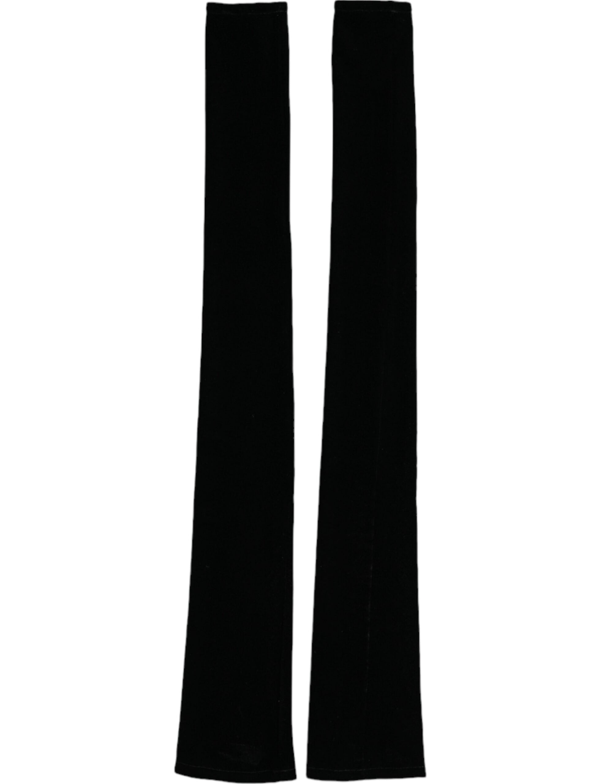 Dolce &amp; Gabbana – Lange, fingerlose Handschuhe aus schwarzem Nylon mit Ellenbogenschutz