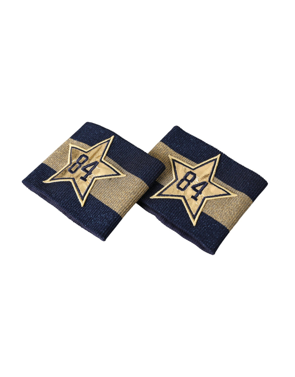 Dolce &amp; Gabbana – Viskosearmband mit Logo „Stern 84“ in Schwarz und Gold