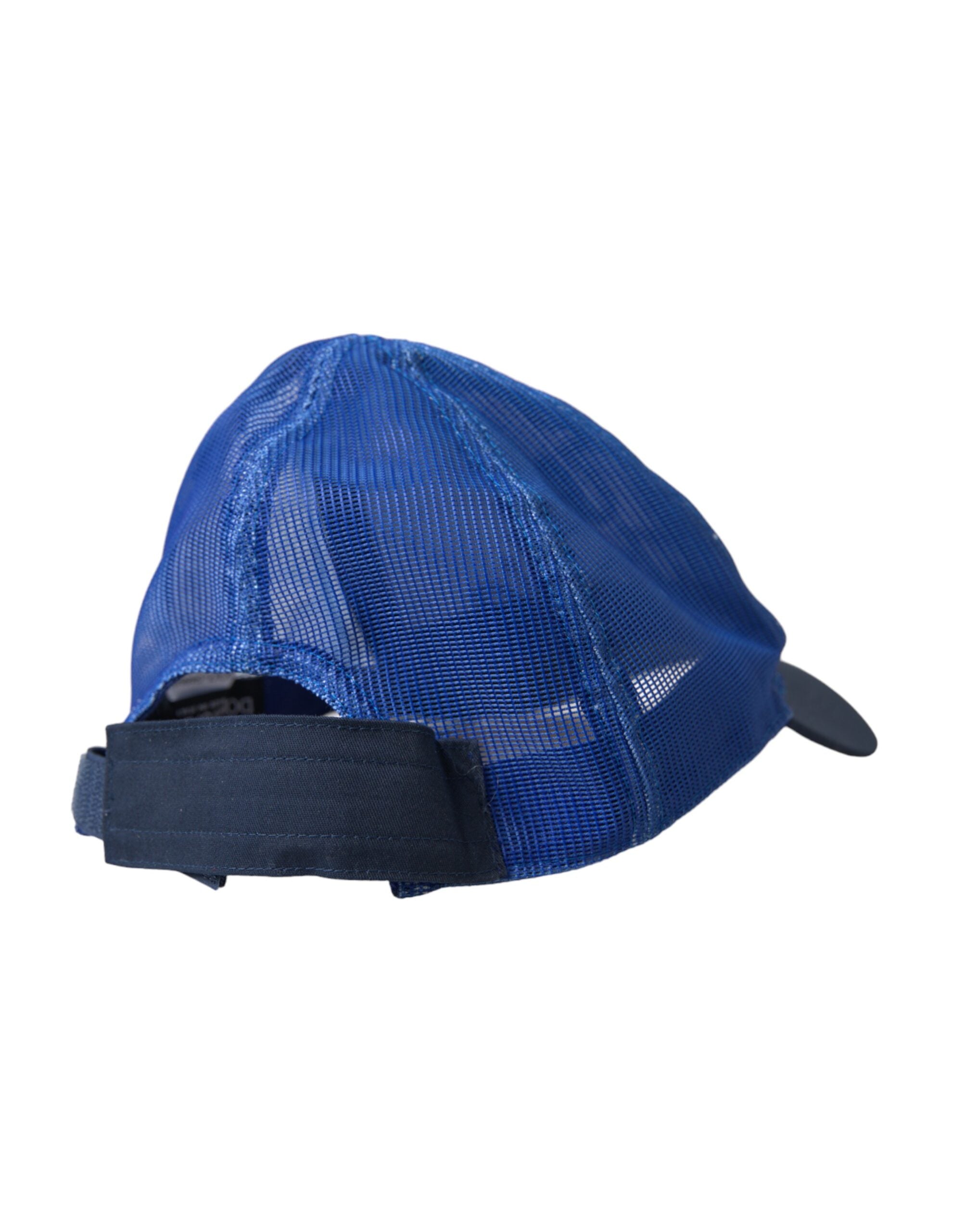 Dolce &amp; Gabbana Blau-Weiß-Schwarz Italia Mesh-Baseballmütze
