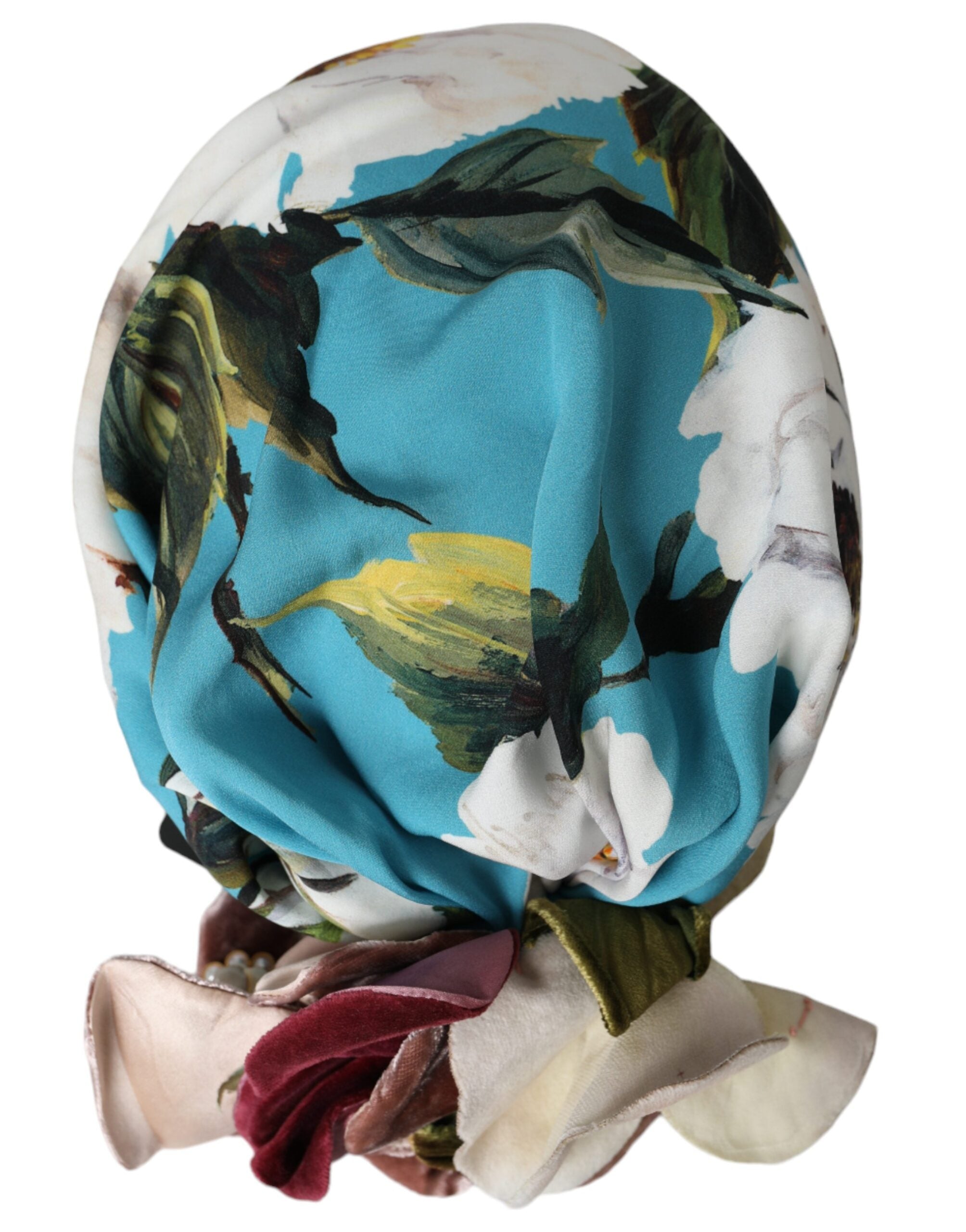 Dolce &amp; Gabbana Damen Turbanhut mit Blumenmotiv in Blau