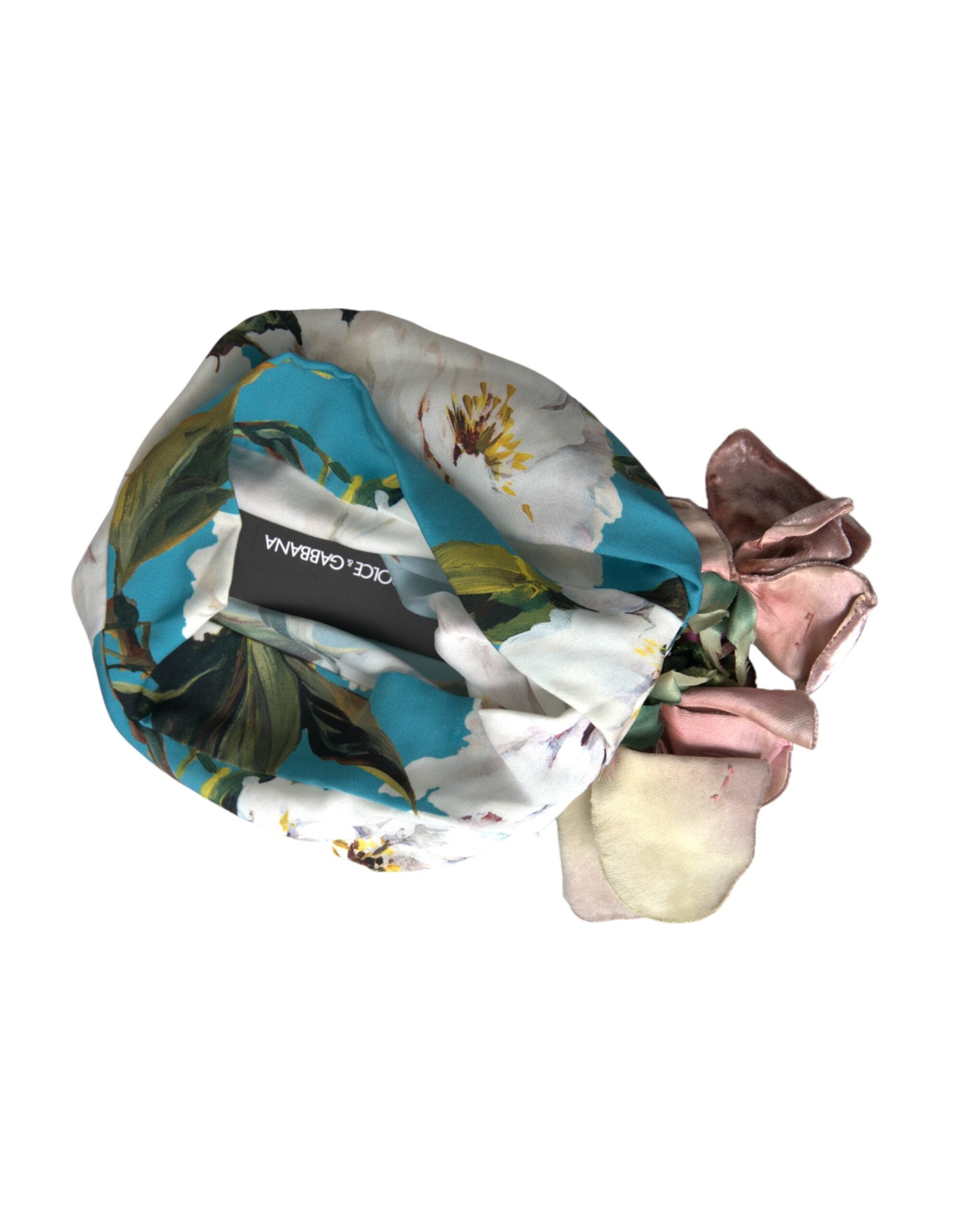 Dolce &amp; Gabbana Damen Turbanhut mit Blumenmotiv in Blau