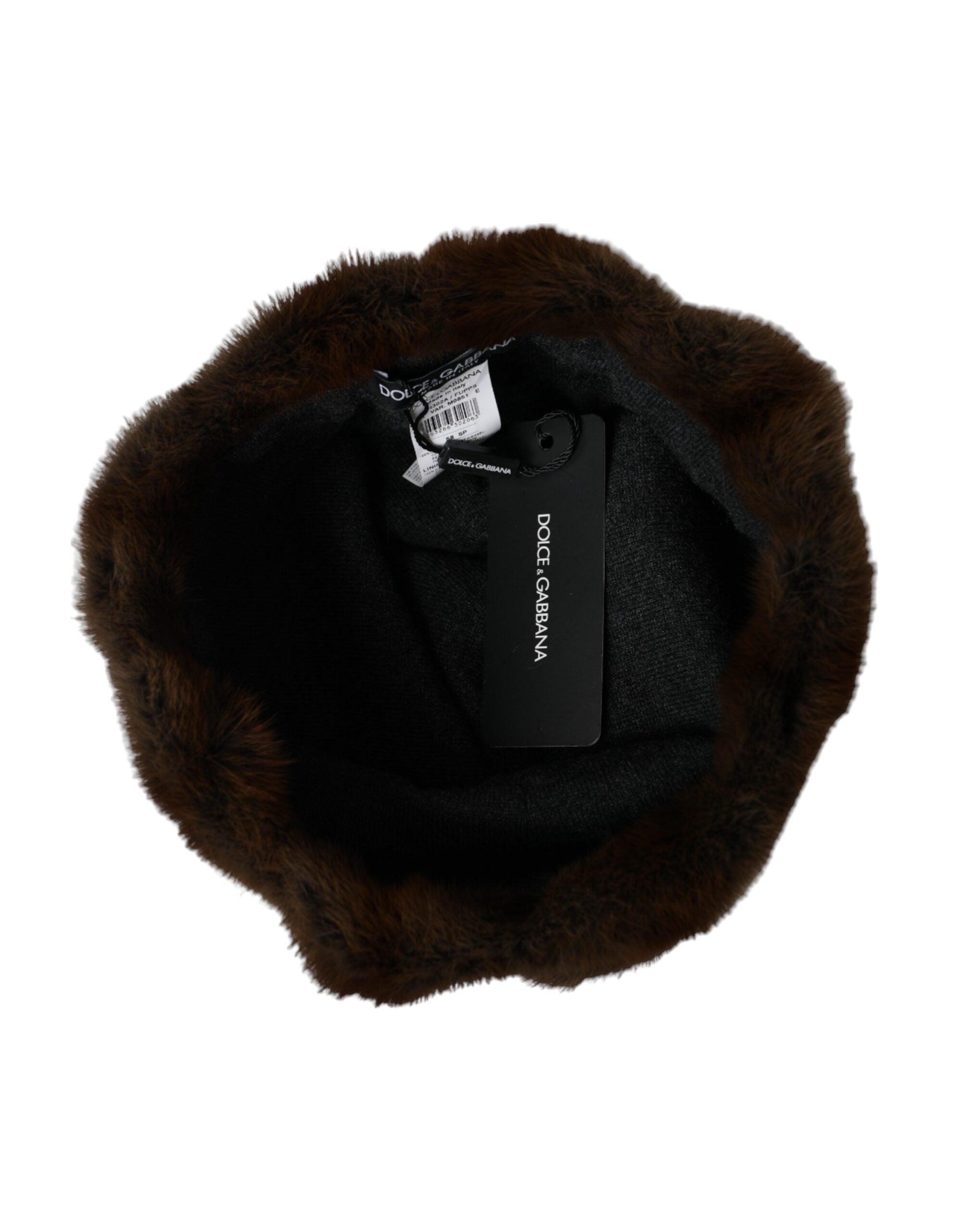 Dolce &amp; Gabbana Braune Wieselpelz-Mütze aus Kaschmir für Damen