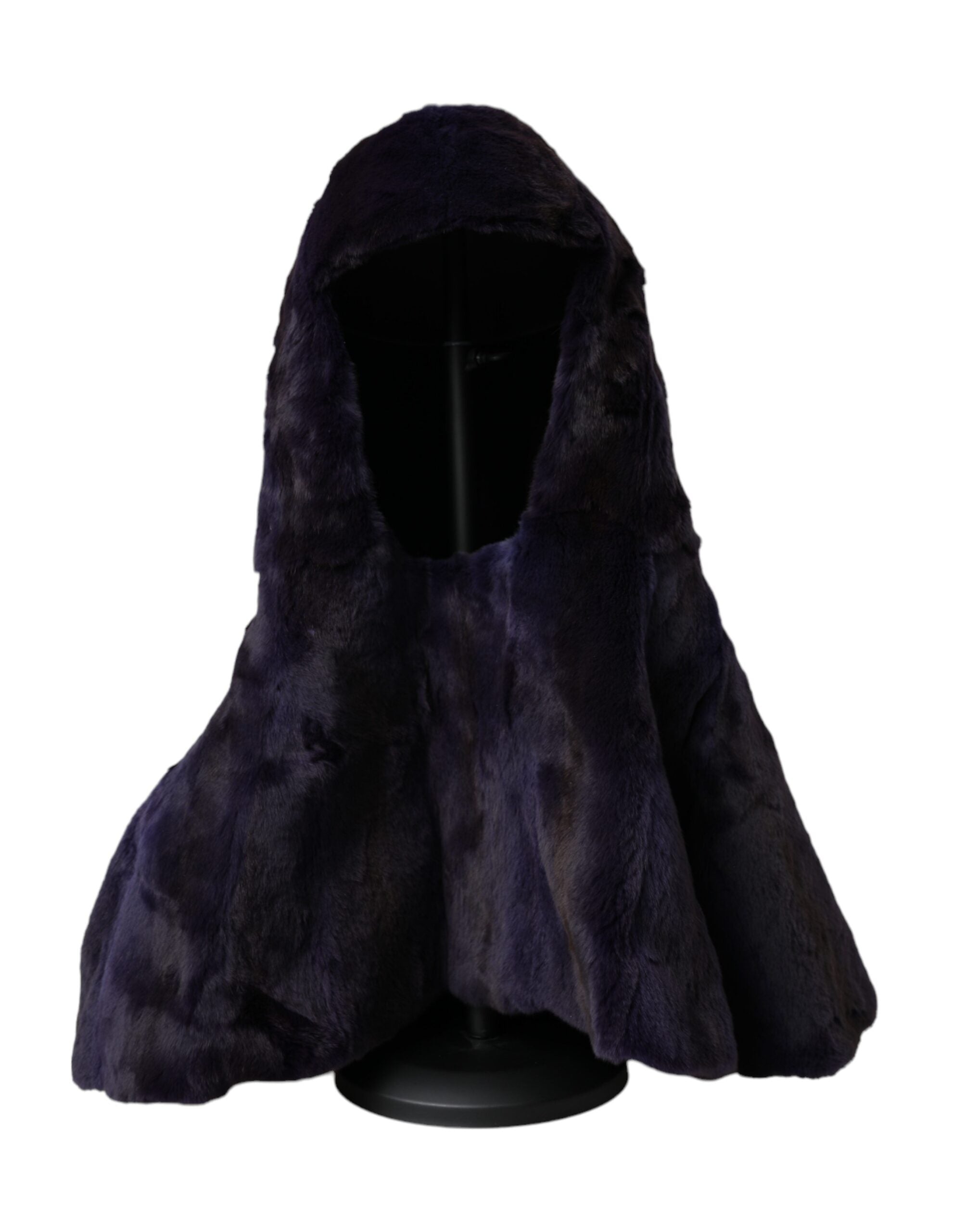 Dolce &amp; Gabbana – Schwarze Wickelmütze aus Wieselfell
