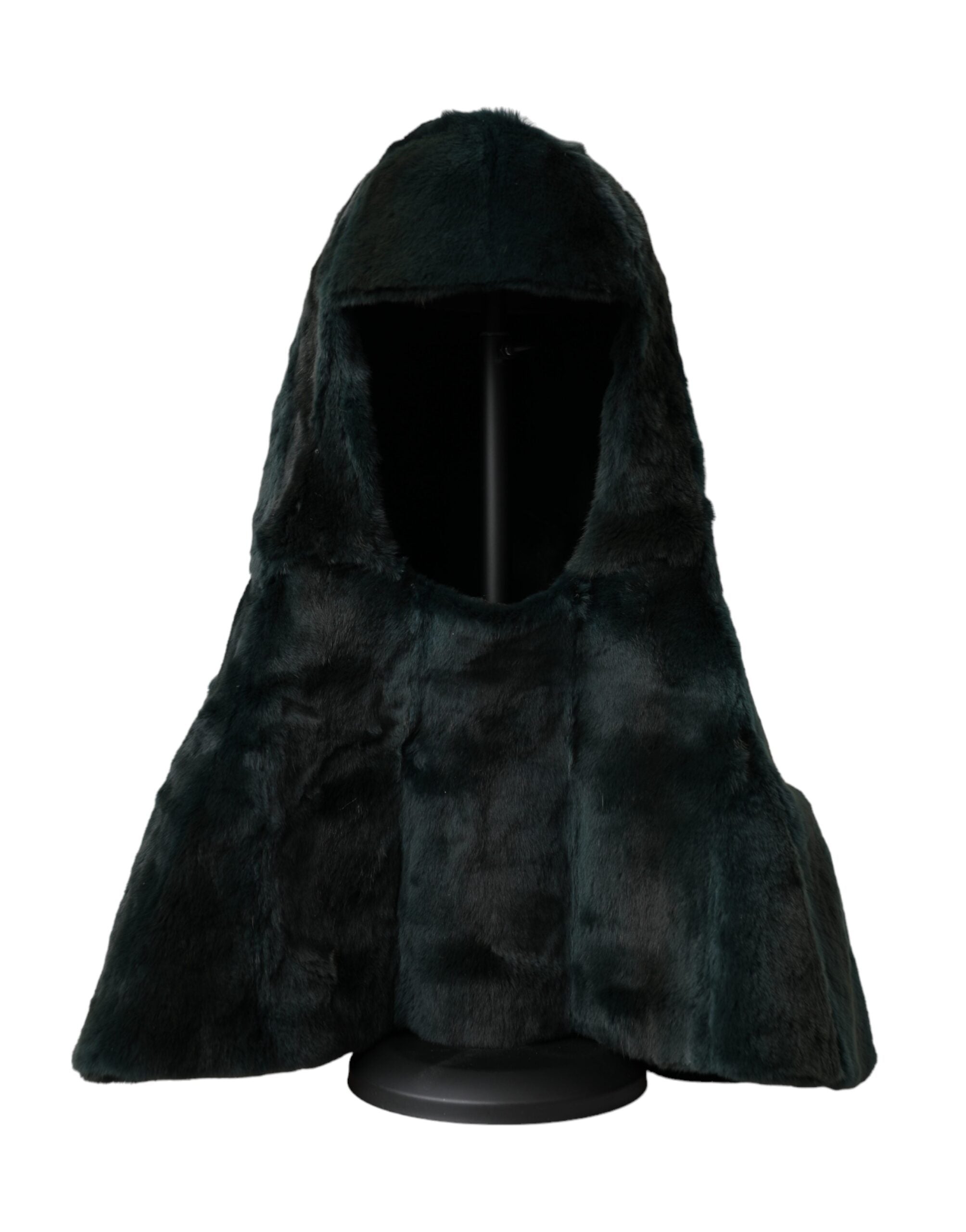 Dolce &amp; Gabbana – Schwarze Wickelmütze aus Wieselfell