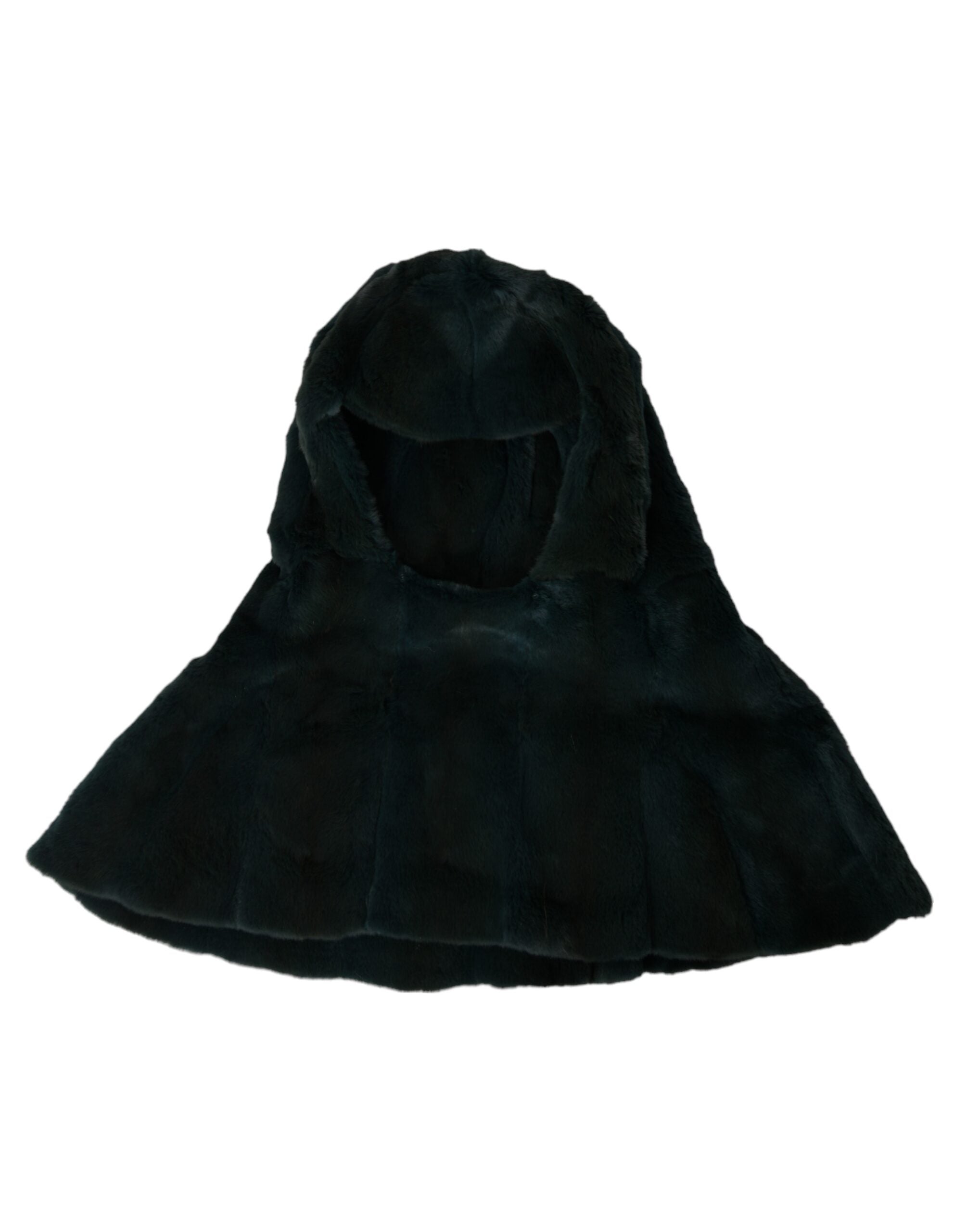 Dolce &amp; Gabbana – Schwarze Wickelmütze aus Wieselfell