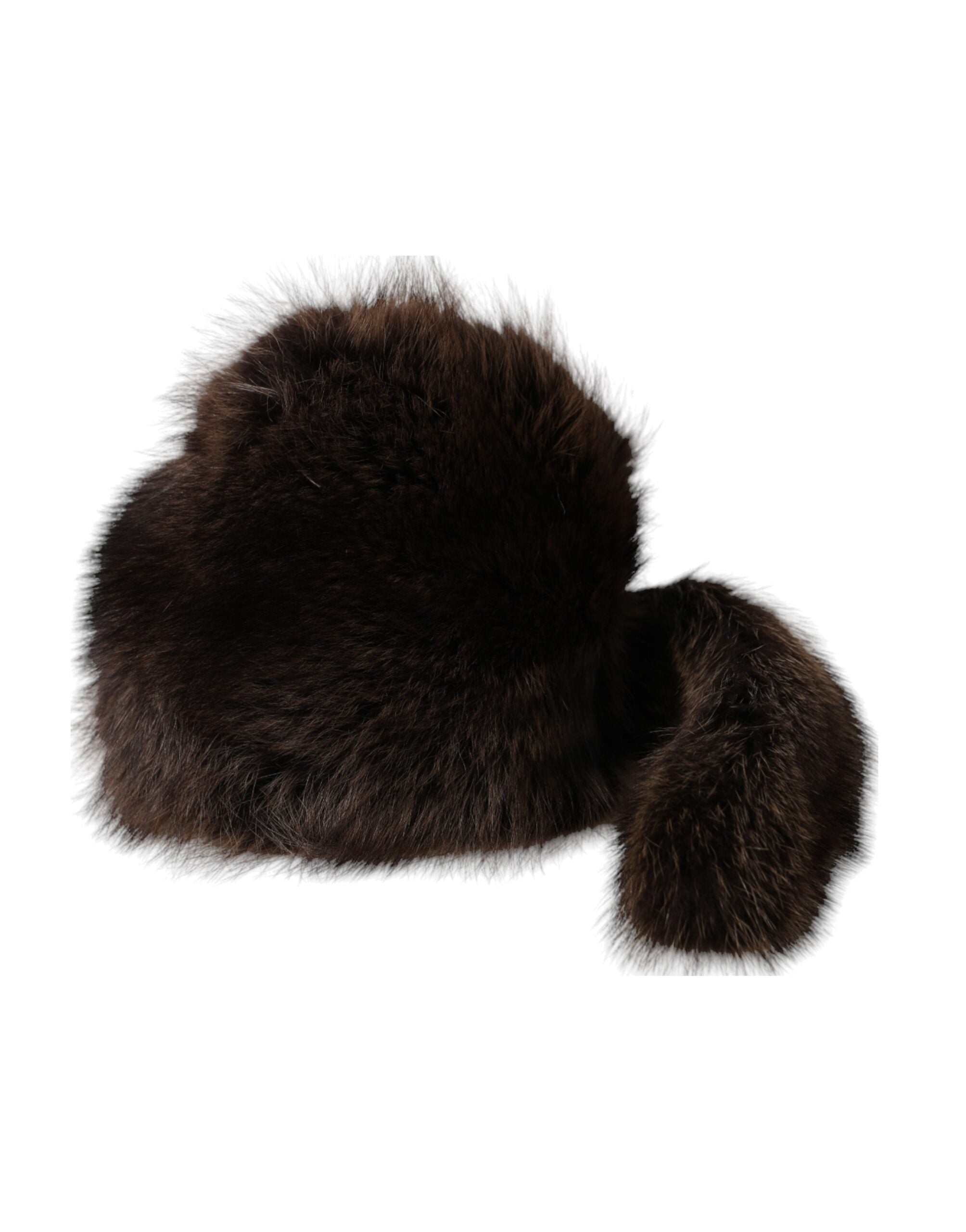 Dolce &amp; Gabbana Damen Brauner Waschbärpelz-Bucket-Hut