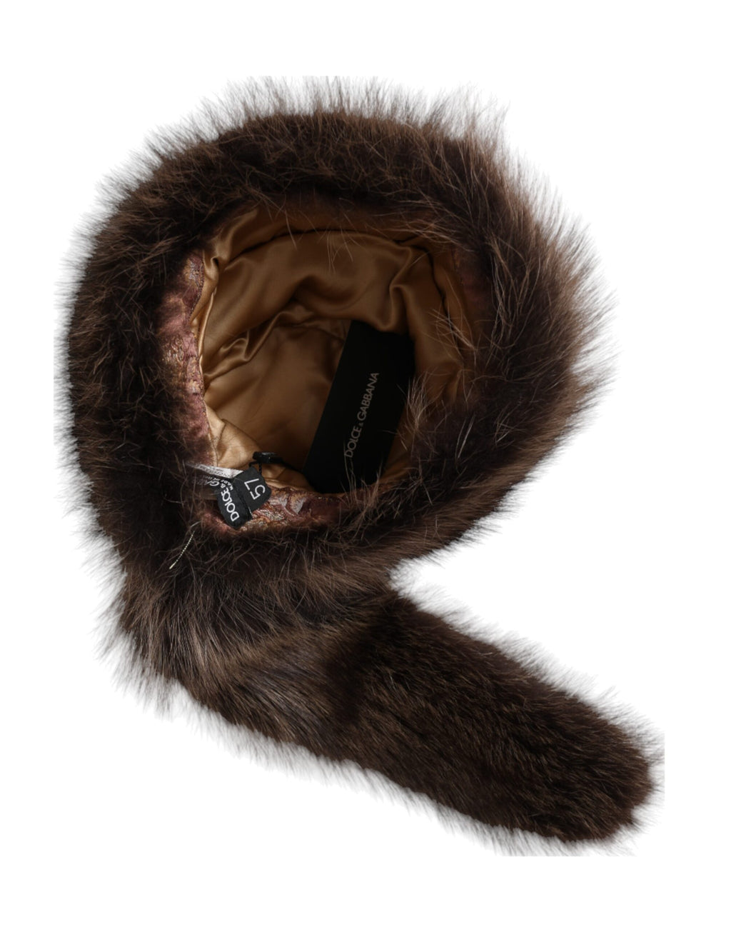 Dolce &amp; Gabbana Damen Brauner Waschbärpelz-Bucket-Hut