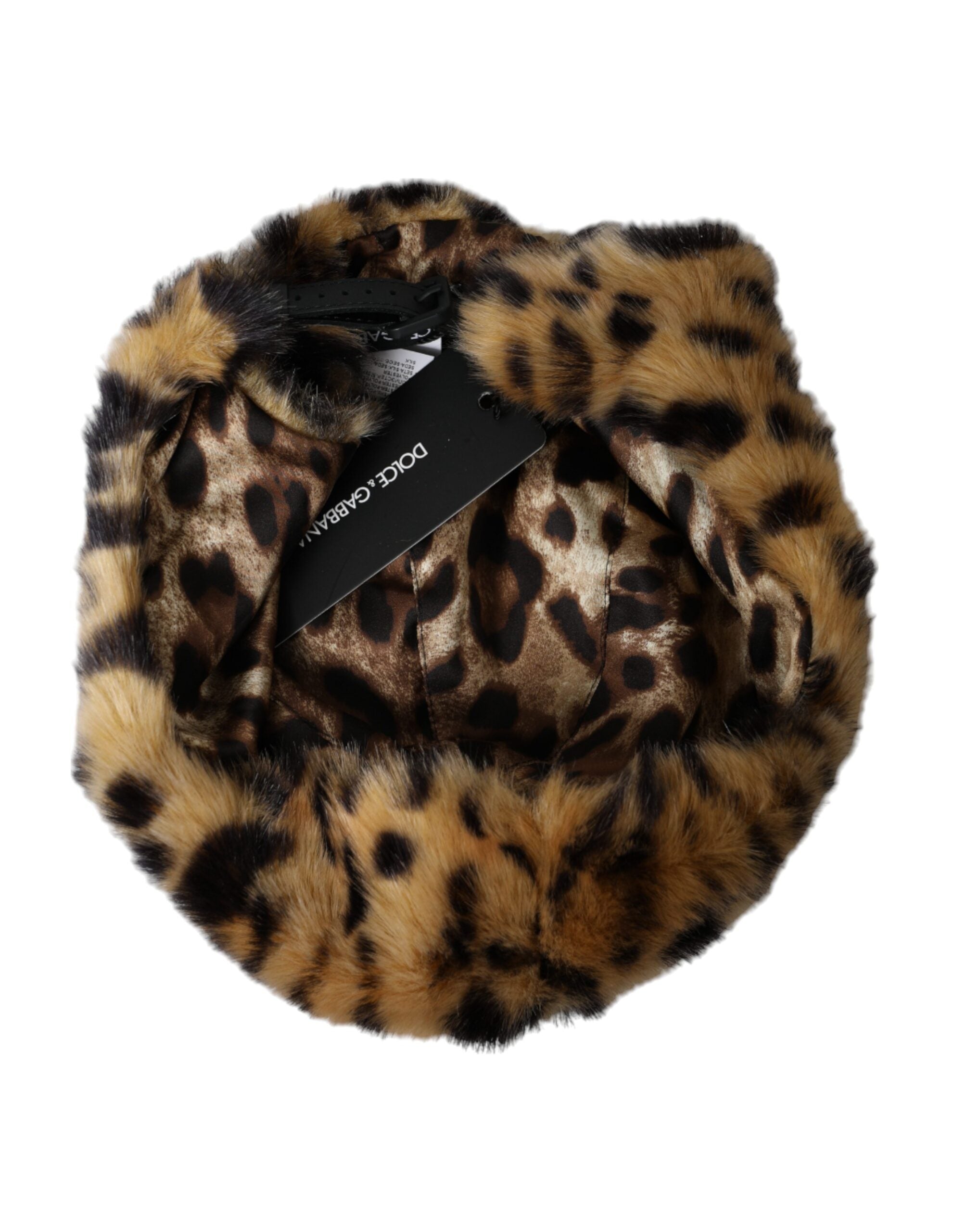 Dolce &amp; Gabbana Brauner Leopardenfell-Bucket-Hut für Damen