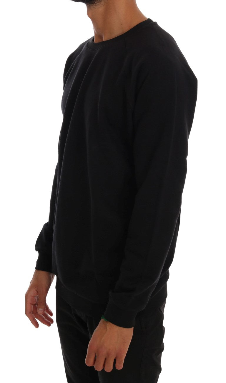 Daniele Alessandrini – Schwarzer Pullover aus Baumwolle mit Rundhalsausschnitt