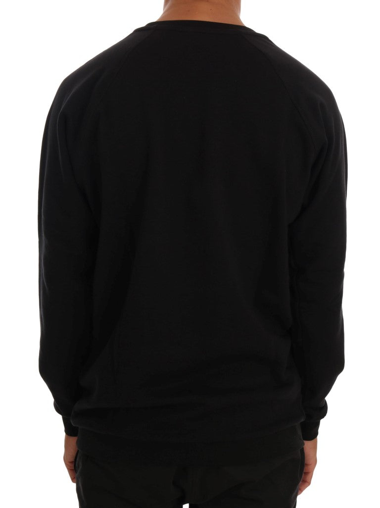 Daniele Alessandrini – Schwarzer Pullover aus Baumwolle mit Rundhalsausschnitt