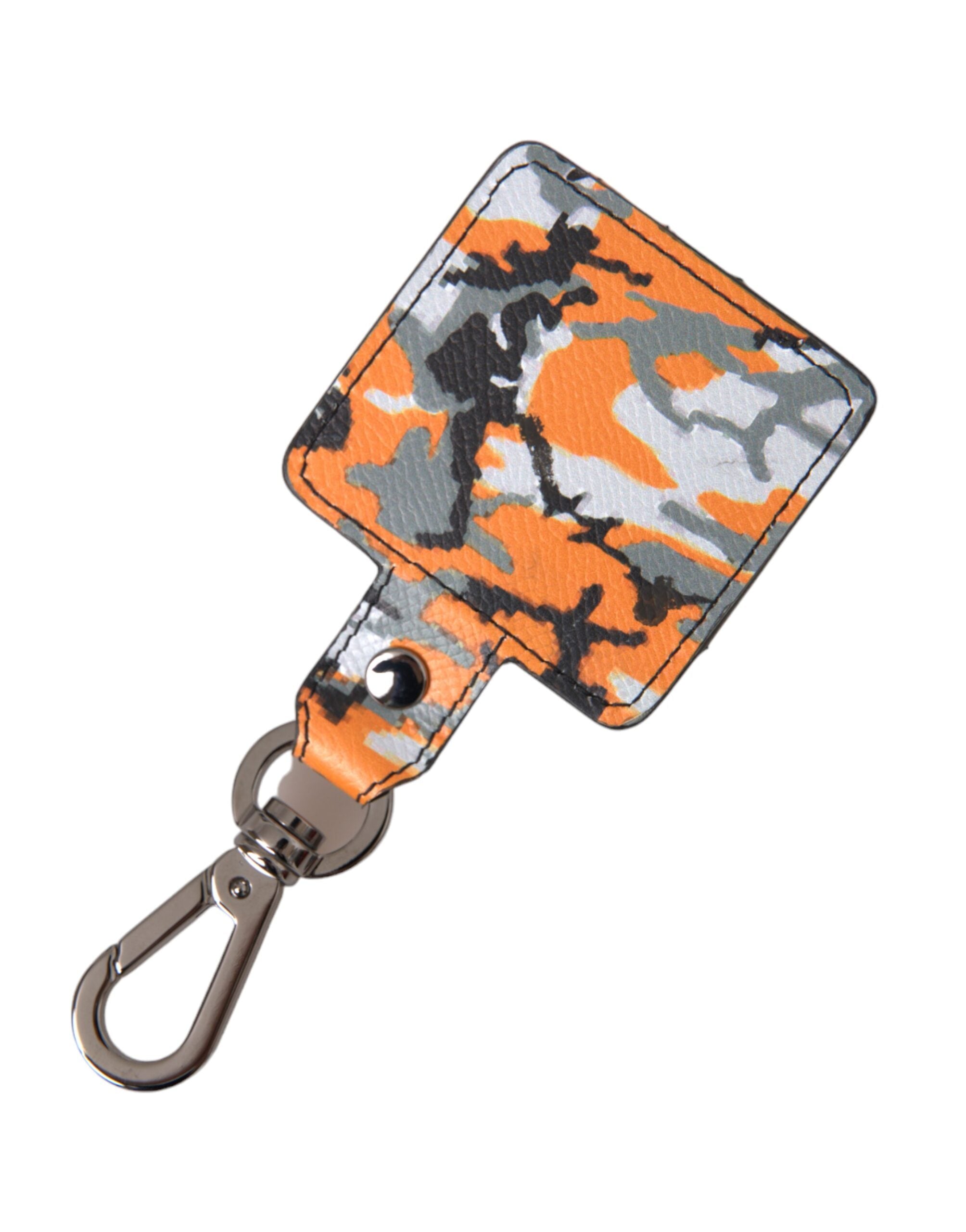 Dolce &amp; Gabbana Airpods-Hülle aus Leder und Metall mit mehrfarbigem Camouflage-Print