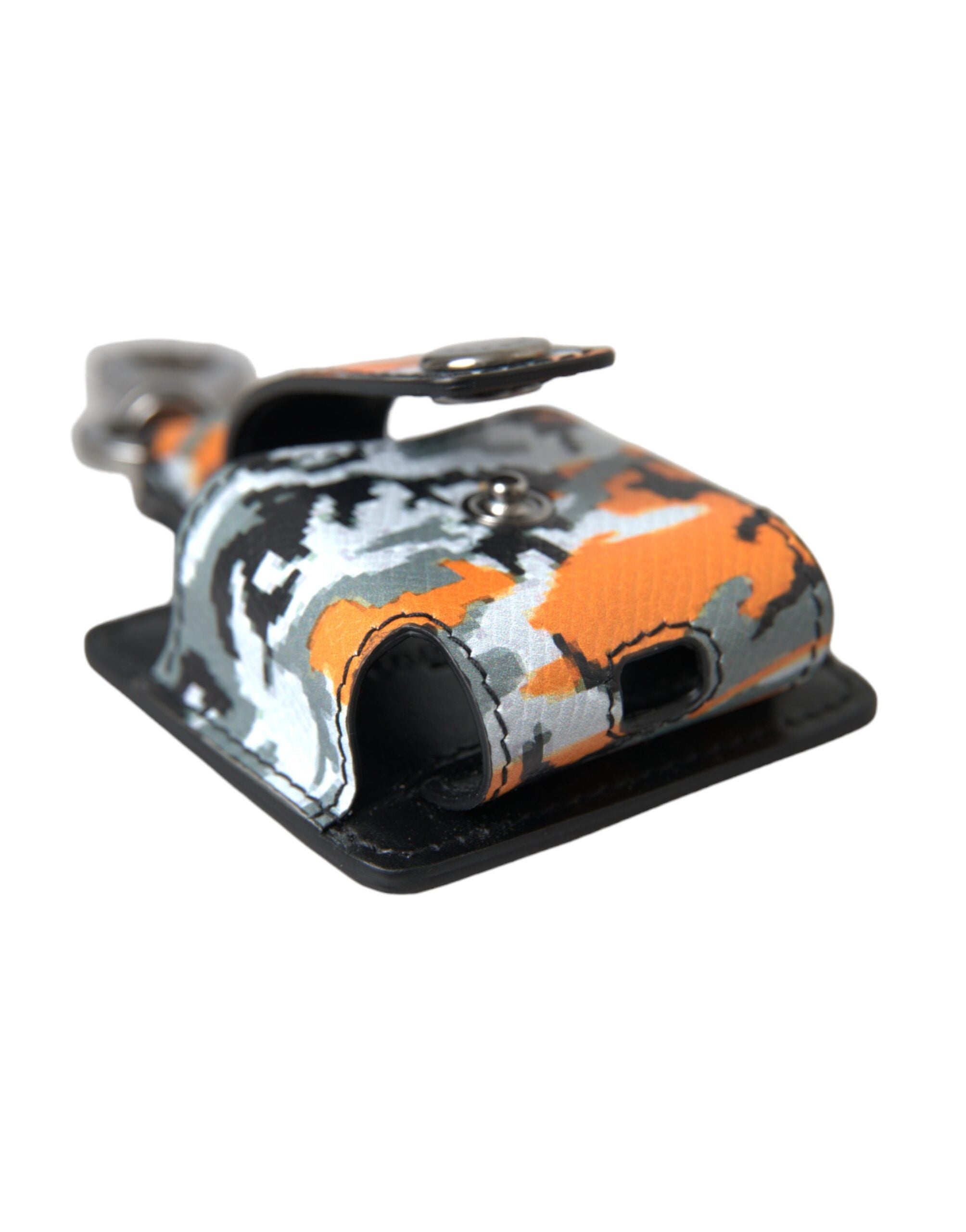 Dolce &amp; Gabbana Airpods-Hülle aus Leder und Metall mit mehrfarbigem Camouflage-Print