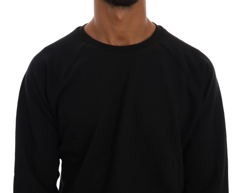 Daniele Alessandrini – Schwarzer Pullover aus Baumwolle mit Rundhalsausschnitt