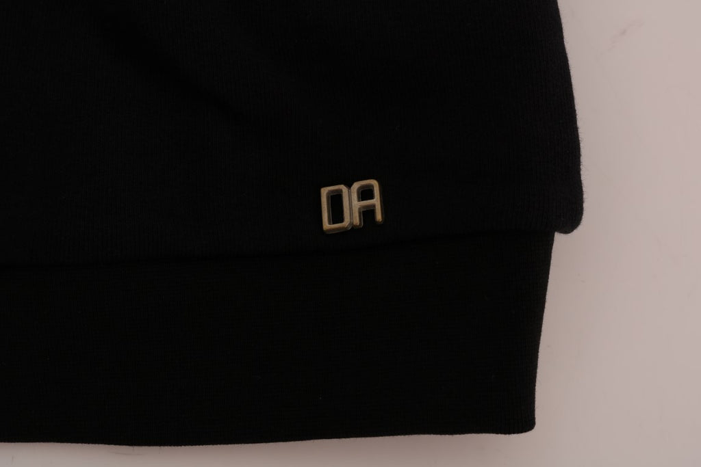 Daniele Alessandrini – Schwarzer Pullover aus Baumwolle mit Rundhalsausschnitt