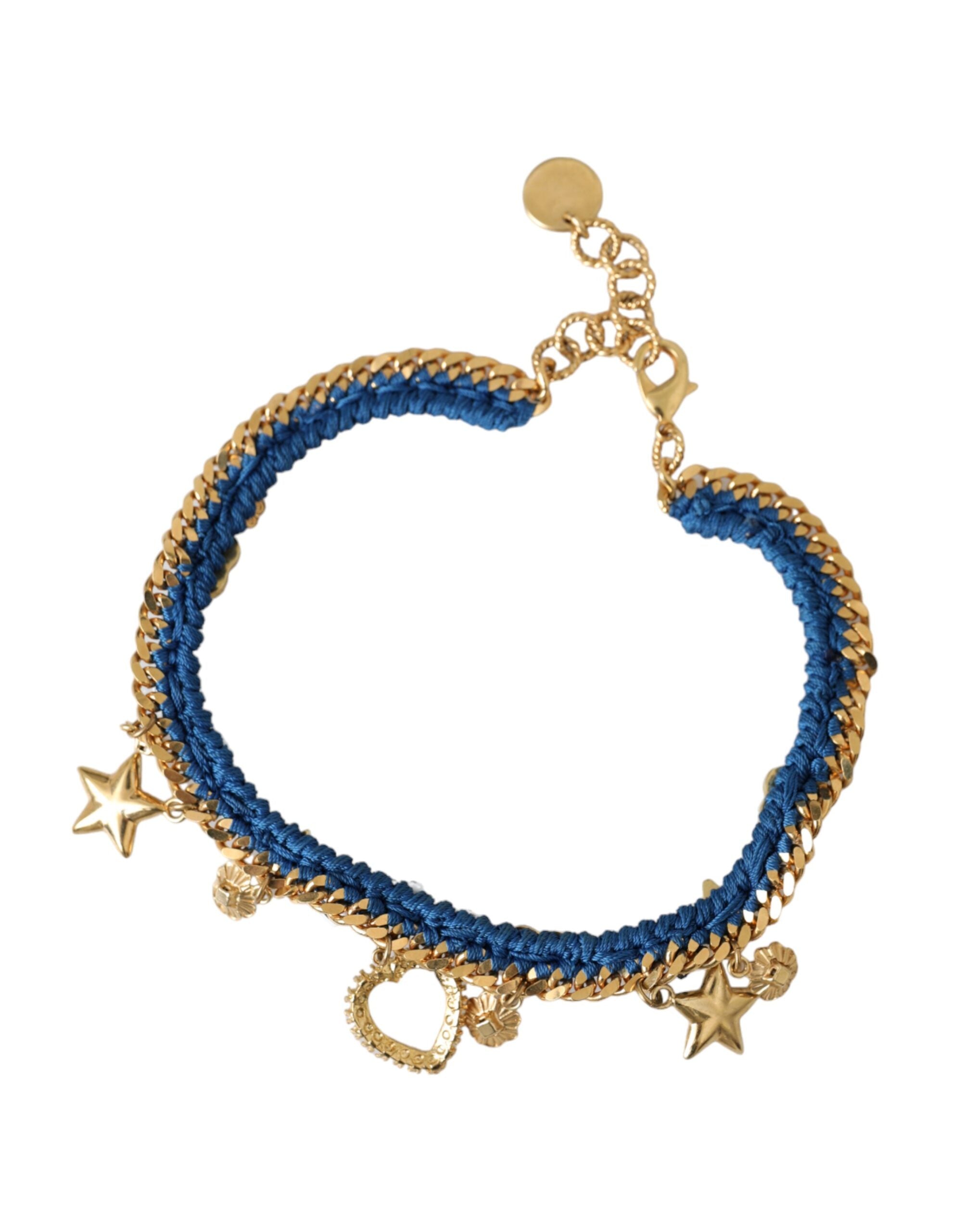 Dolce &amp; Gabbana – Goldfarbenes Messingkettenarmband „Iam The Star“