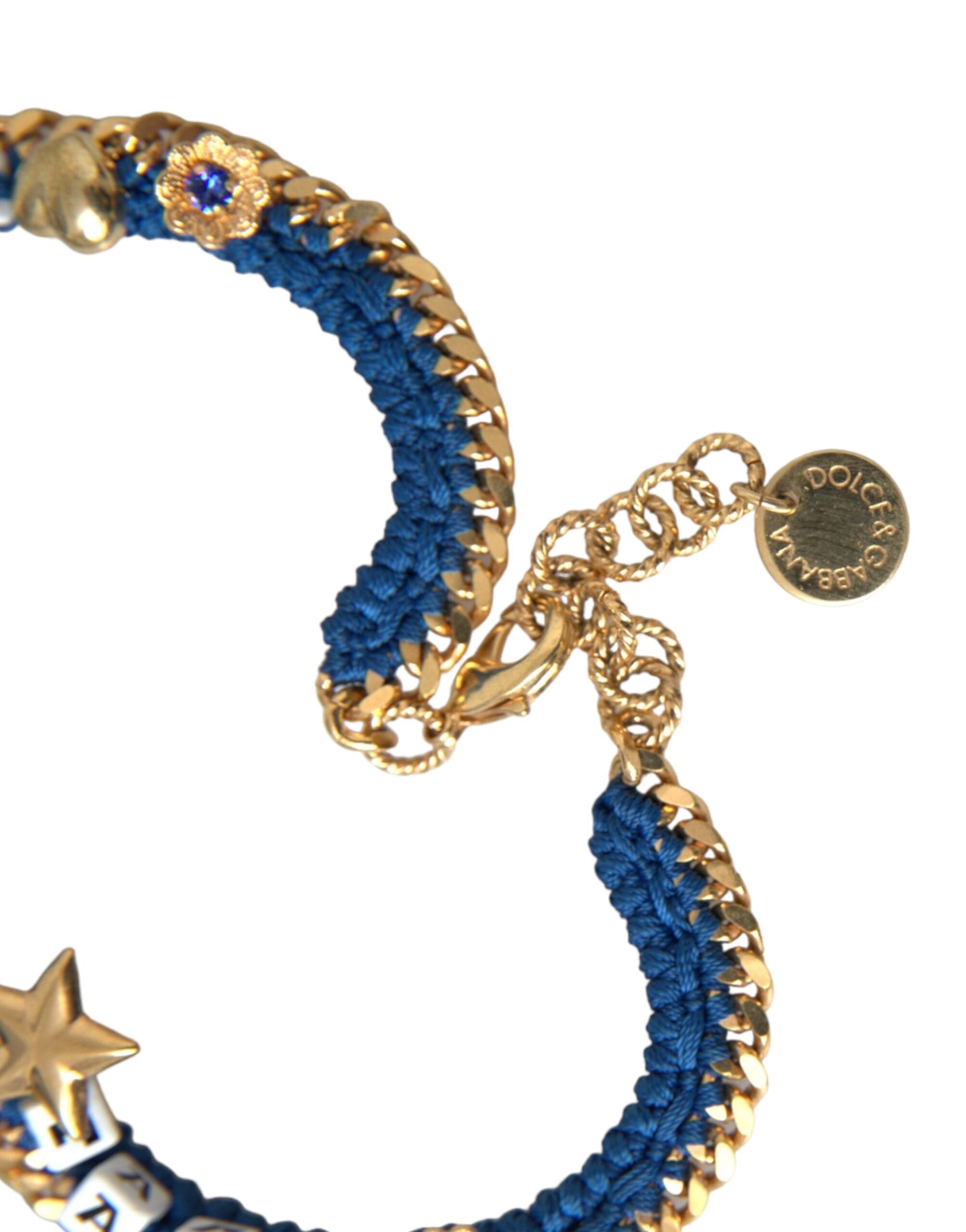 Dolce &amp; Gabbana – Goldfarbenes Messingkettenarmband „Iam The Star“