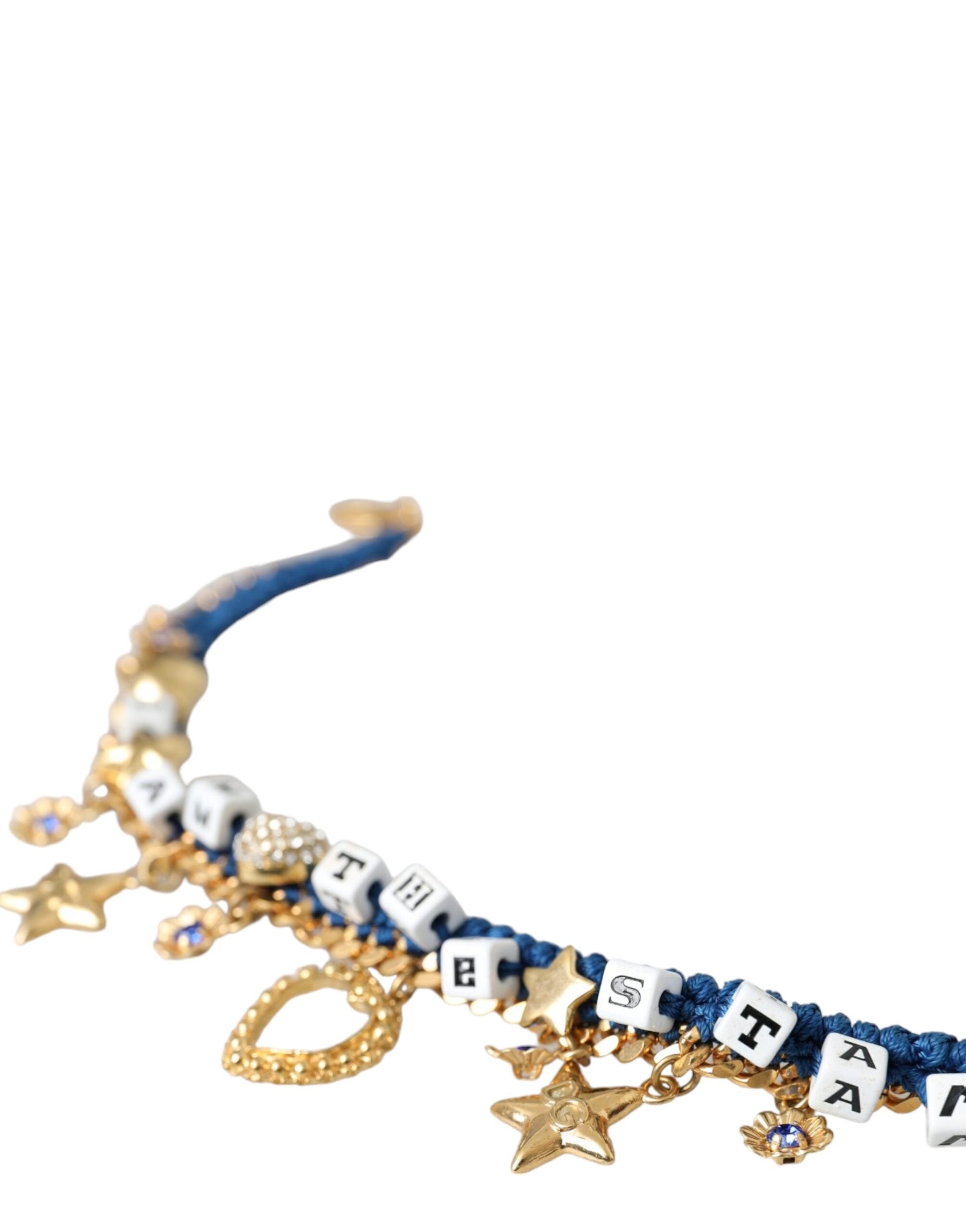 Dolce &amp; Gabbana – Goldfarbenes Messingkettenarmband „Iam The Star“