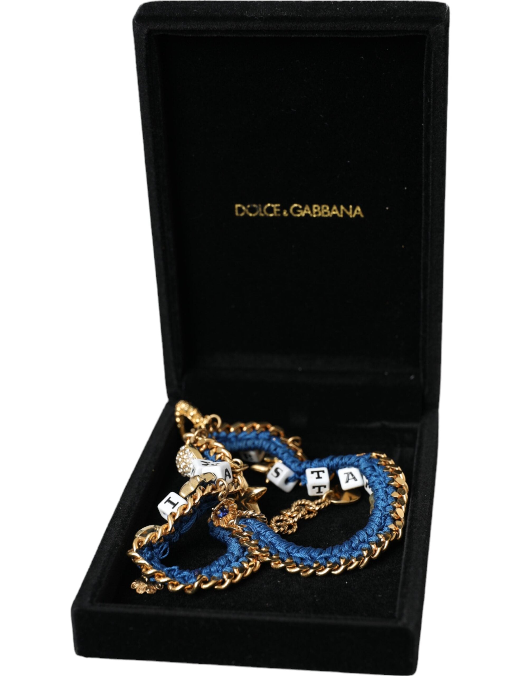 Dolce &amp; Gabbana – Goldfarbenes Messingkettenarmband „Iam The Star“